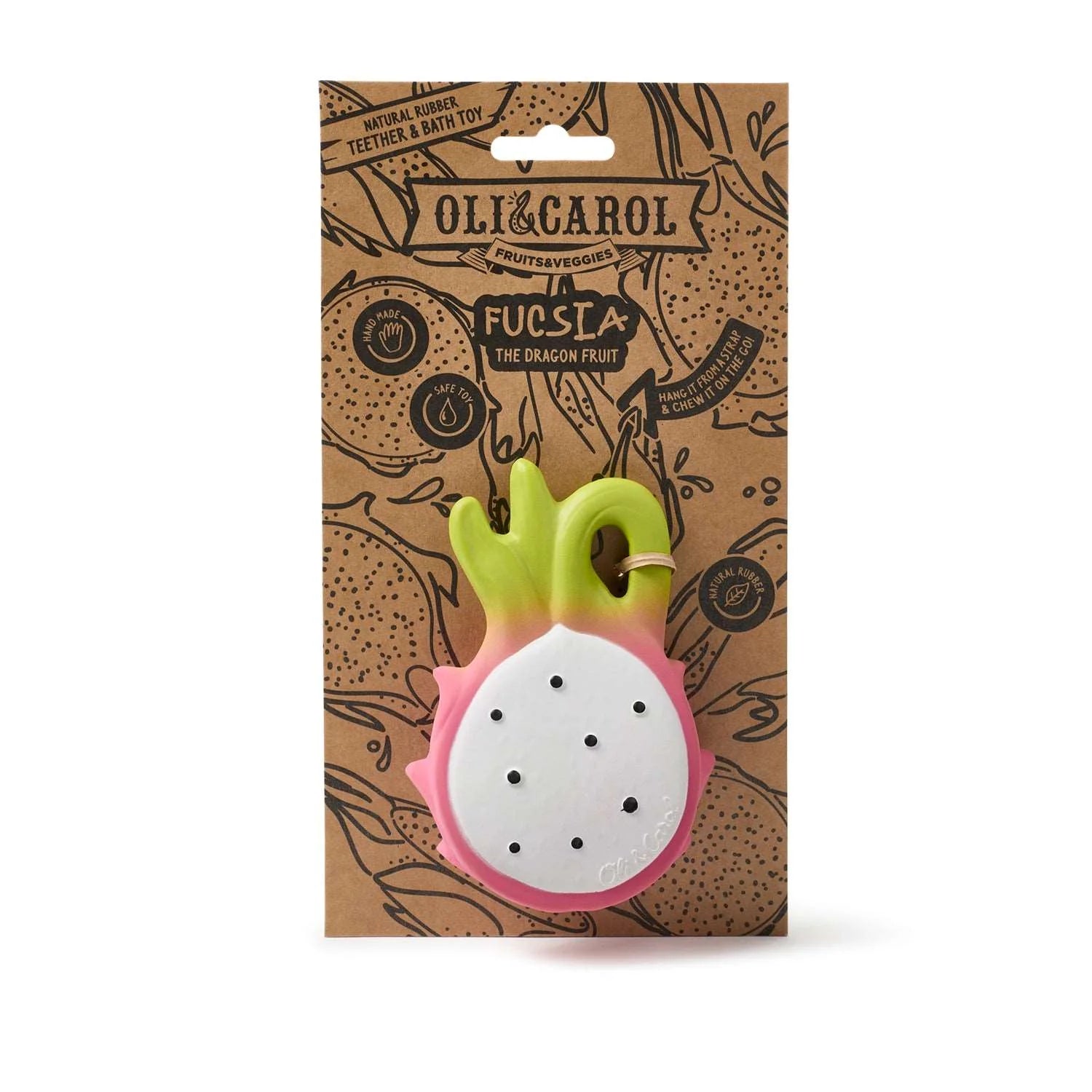 Dragonfruit Natural Rubber Baby Teether