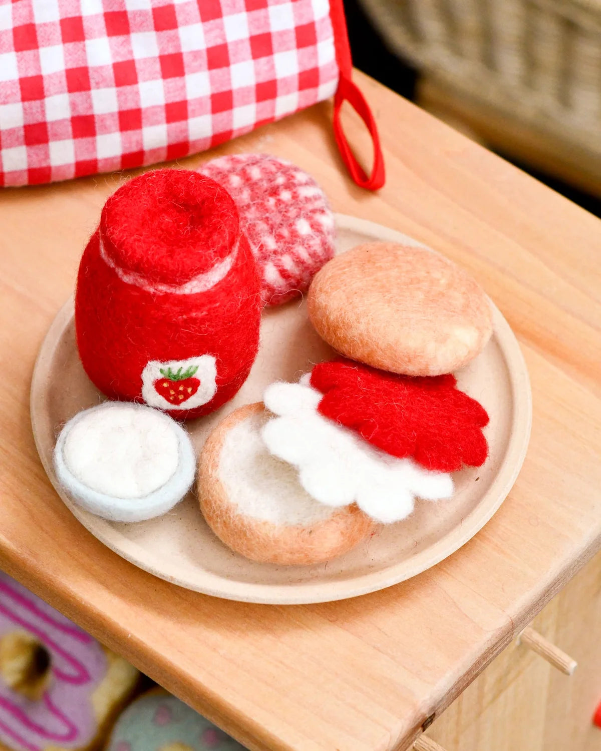 Play Food Strawberry Jam and Scones Set