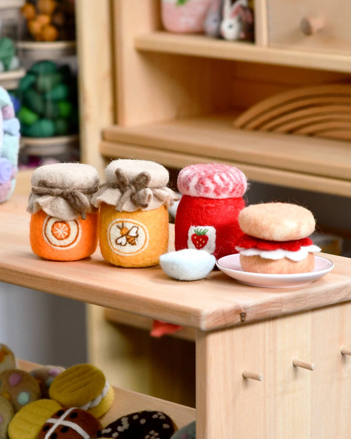 Play Food Strawberry Jam and Scones Set