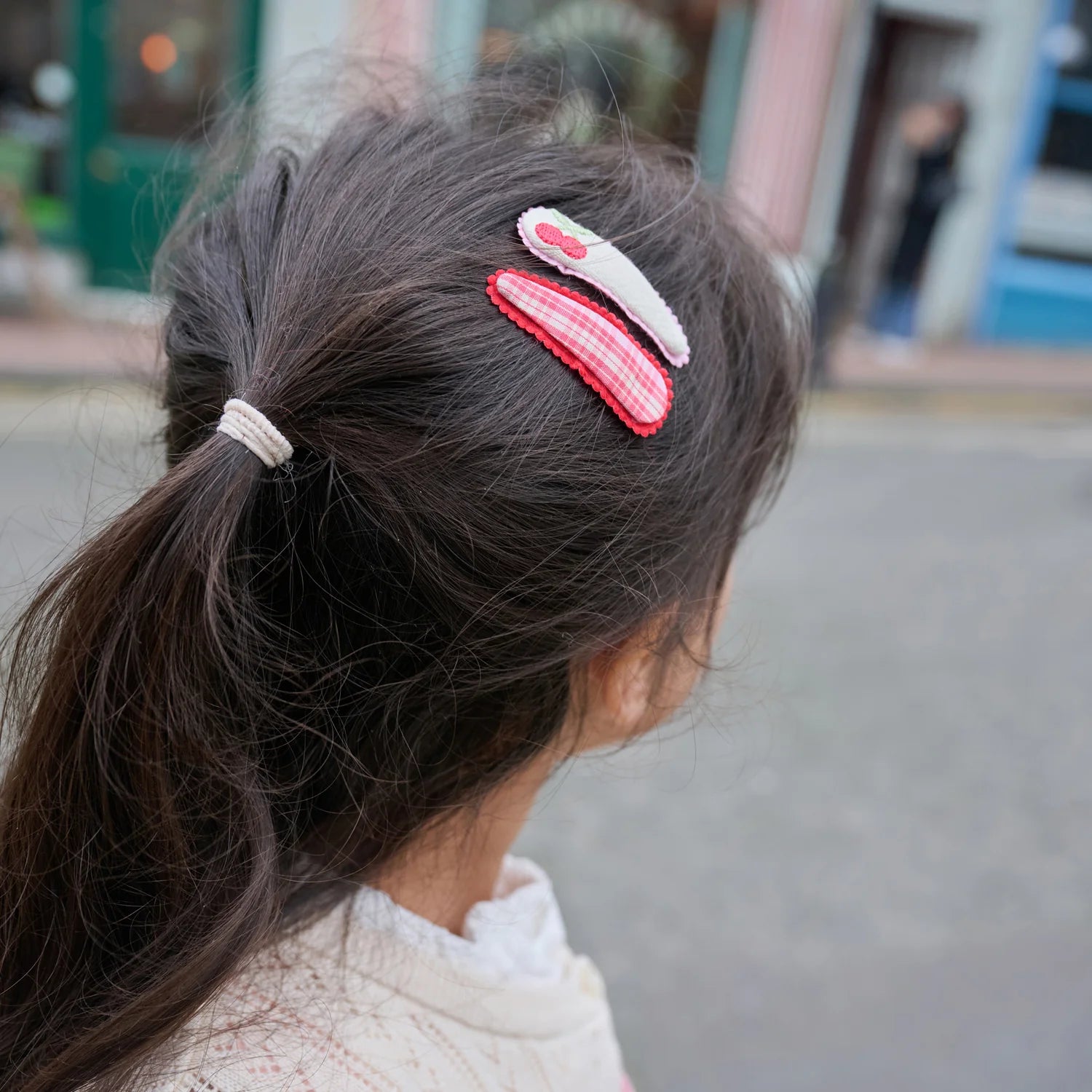 Cherry Dreams Fabric Hair Clips
