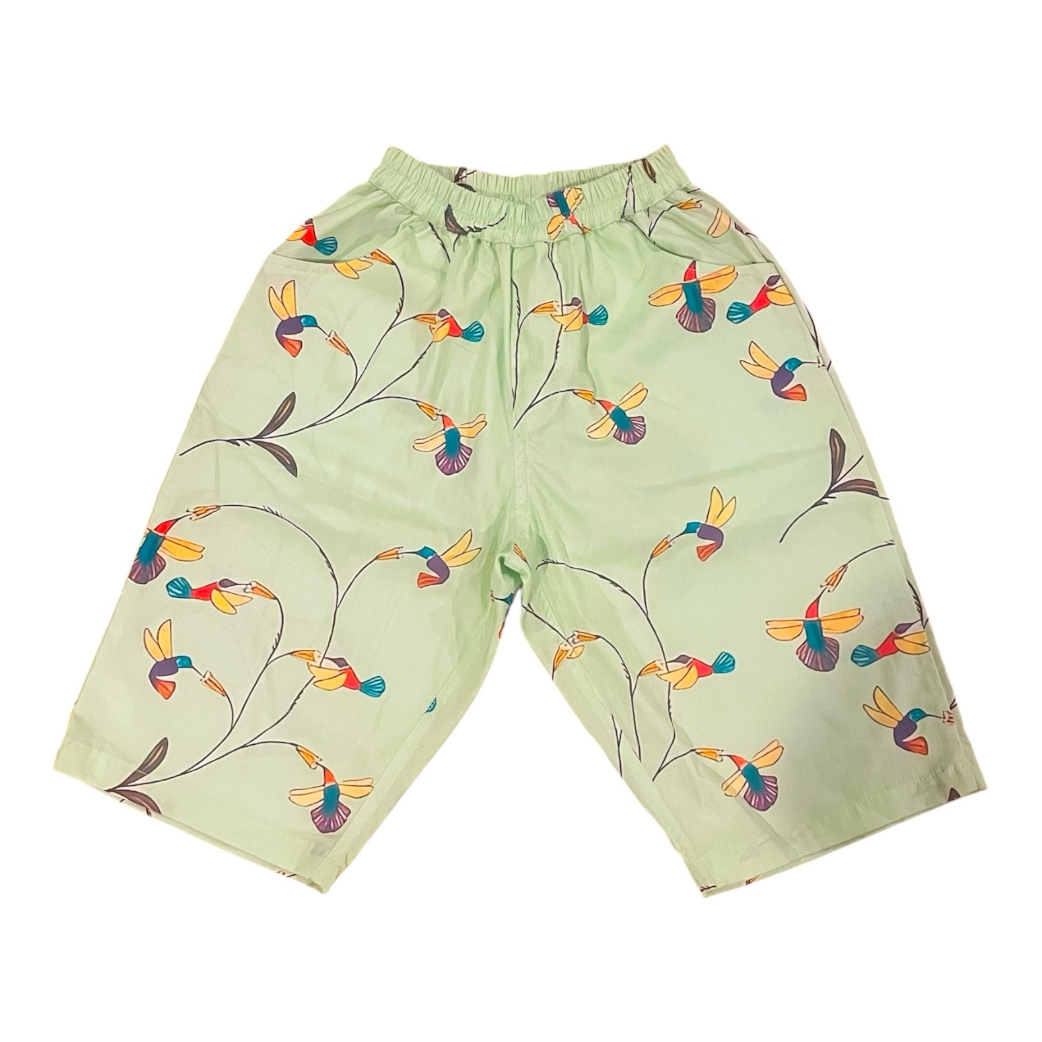 Hummingbirds Summer Wide Cropped Pants