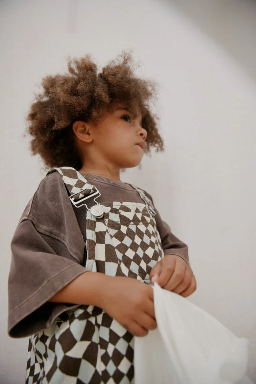 Blythe Warped Checkerboard Dungaree Organic Cotton