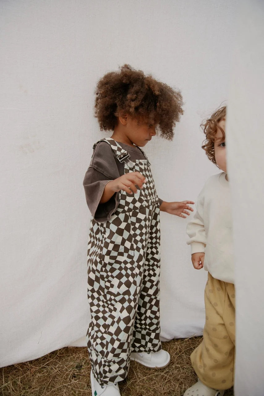 Blythe Warped Checkerboard Dungaree Organic Cotton