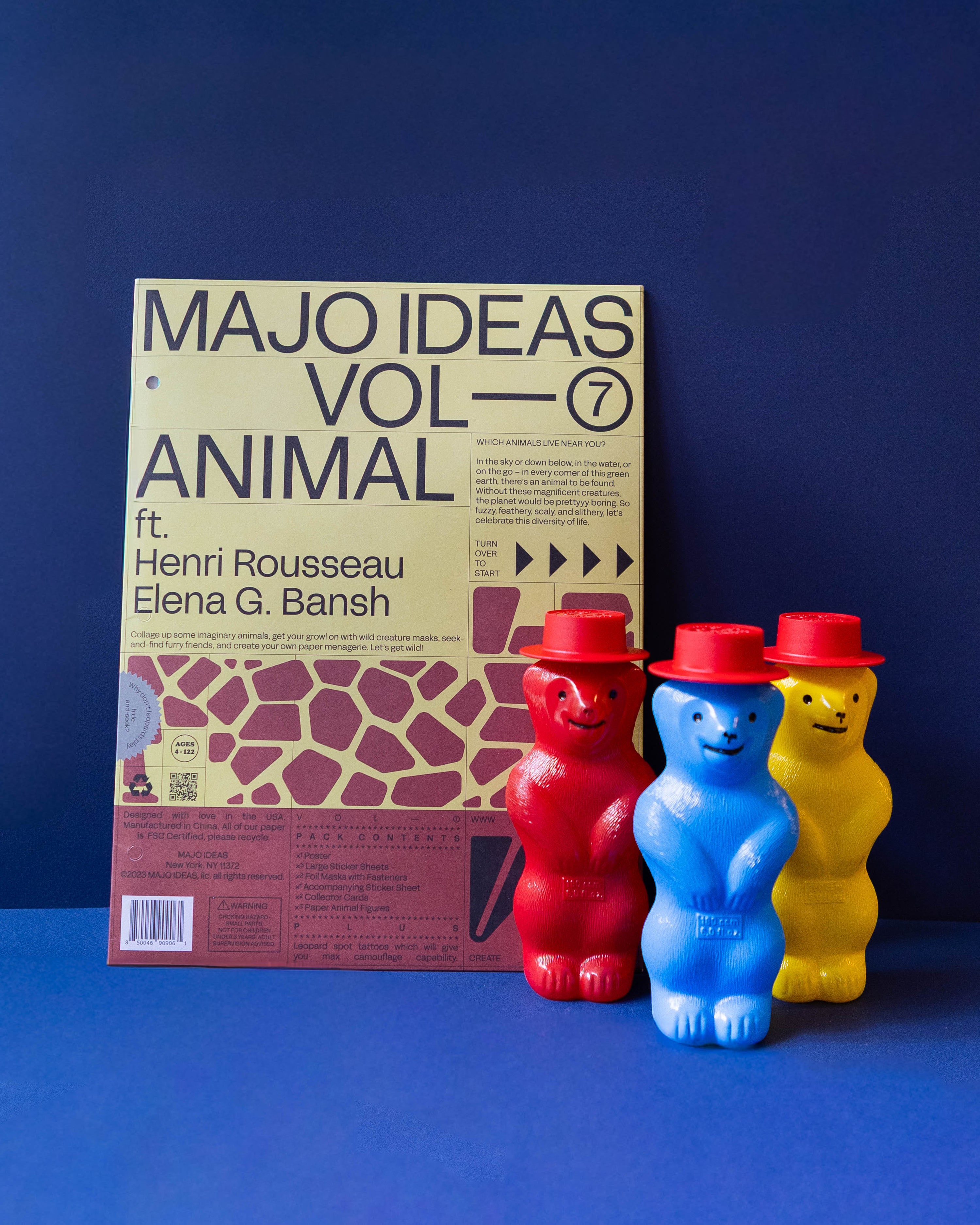 Majo Ideas Animal Sticker Based Art Pack Vol ⑦ + Magic Bubble Bear (One Colour)