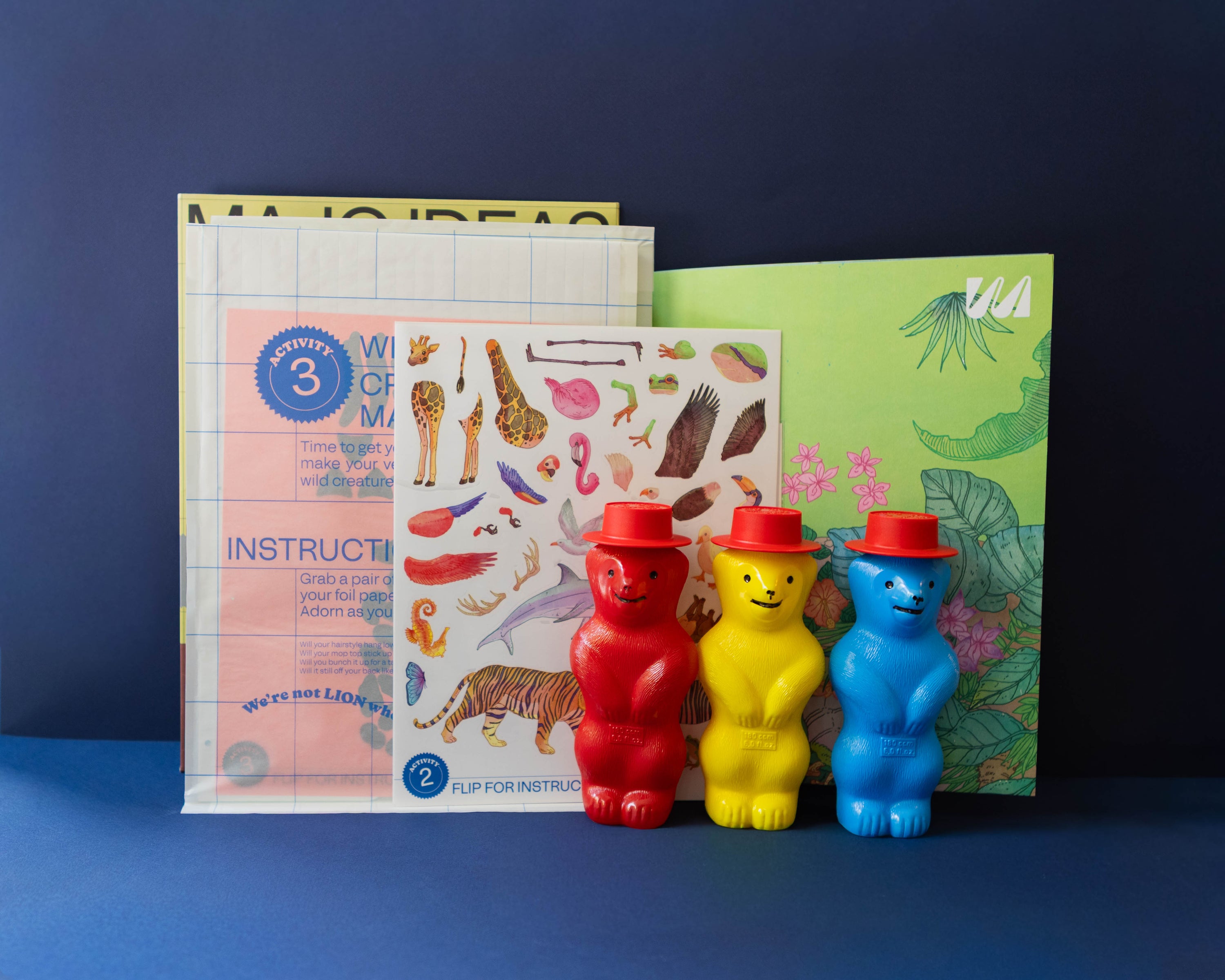 Majo Ideas Animal Sticker Based Art Pack Vol ⑦ + Magic Bubble Bear (One Colour)