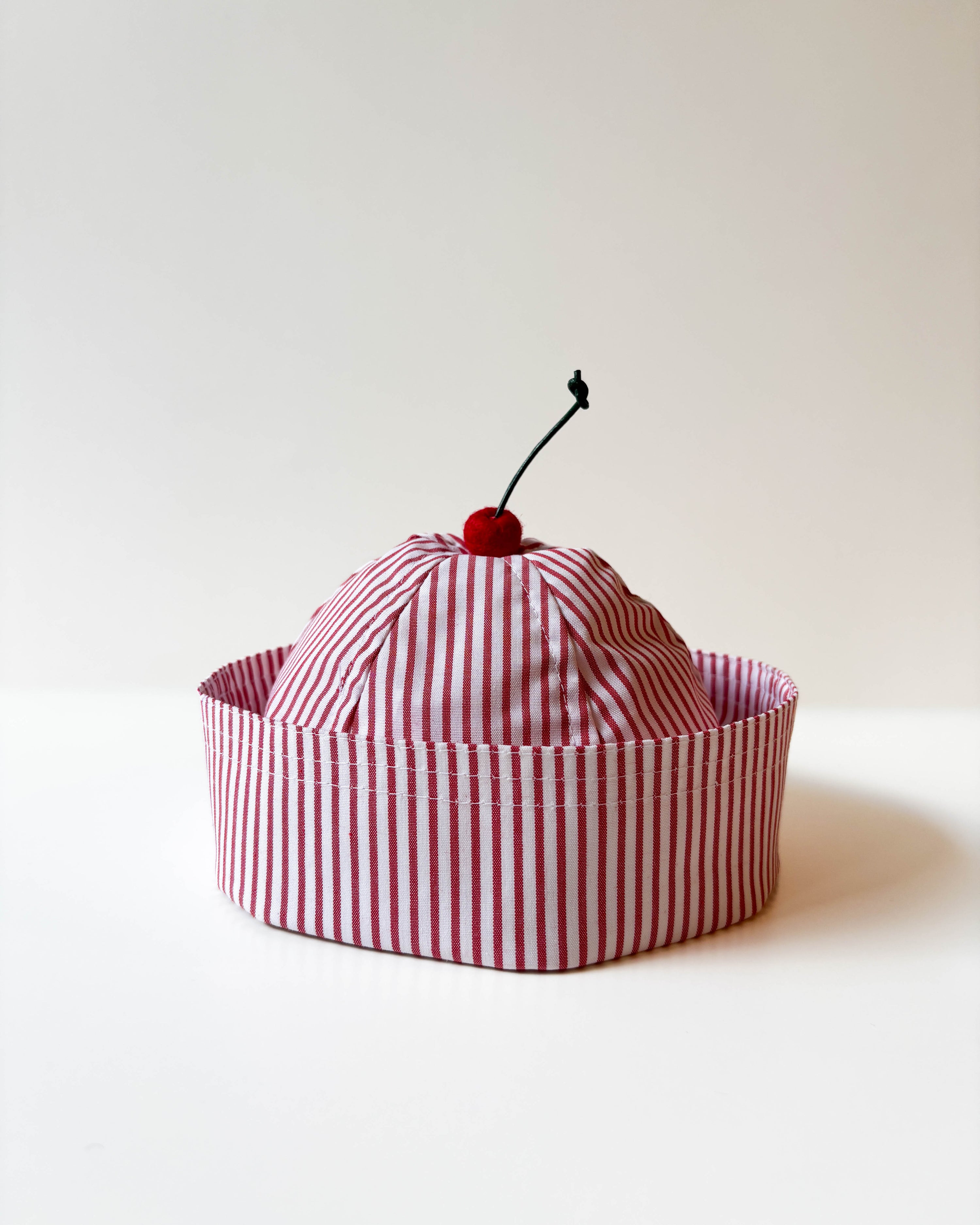 Pompon Cucu Red Stripes Cherry Sailor Hat