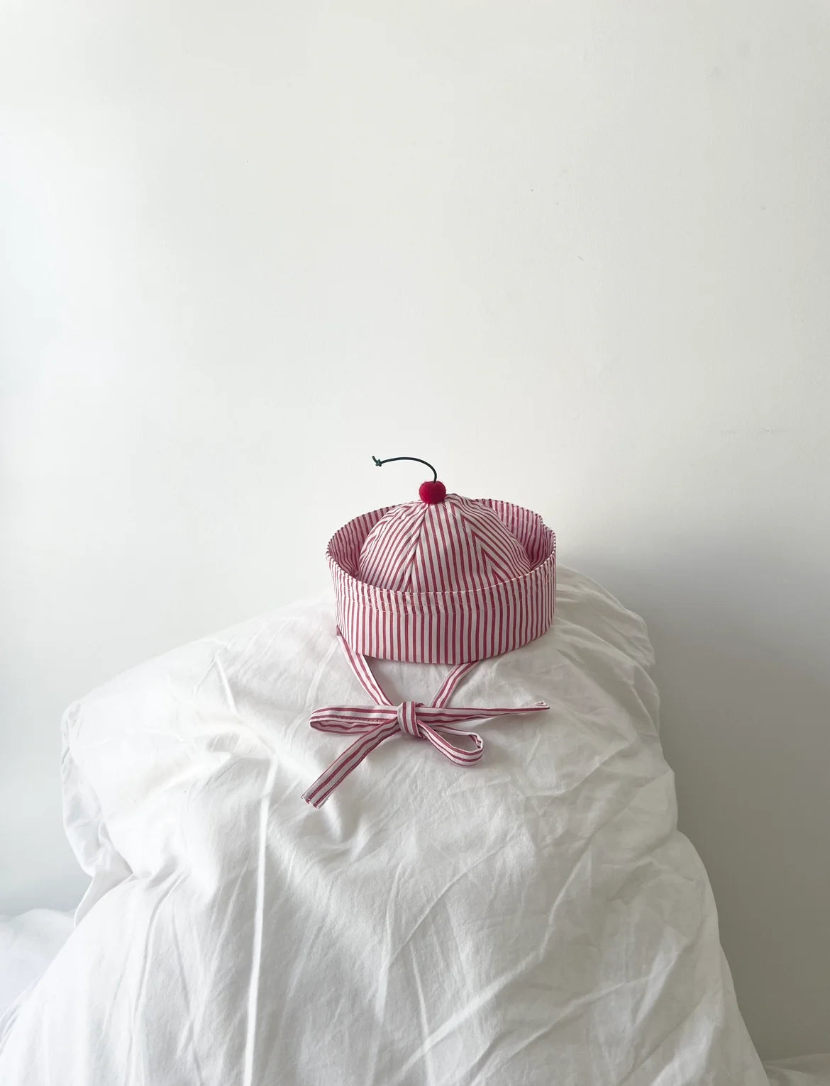 Pompon Cucu Red Stripes Cherry Sailor Hat