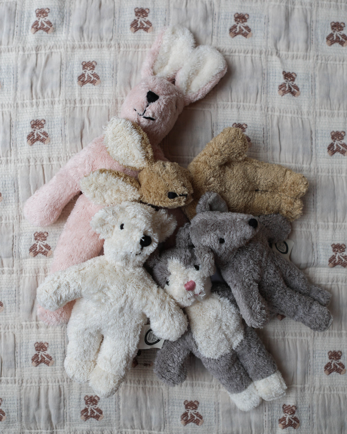 Small Floppy Animal Rabbit Pink Organic Cotton
