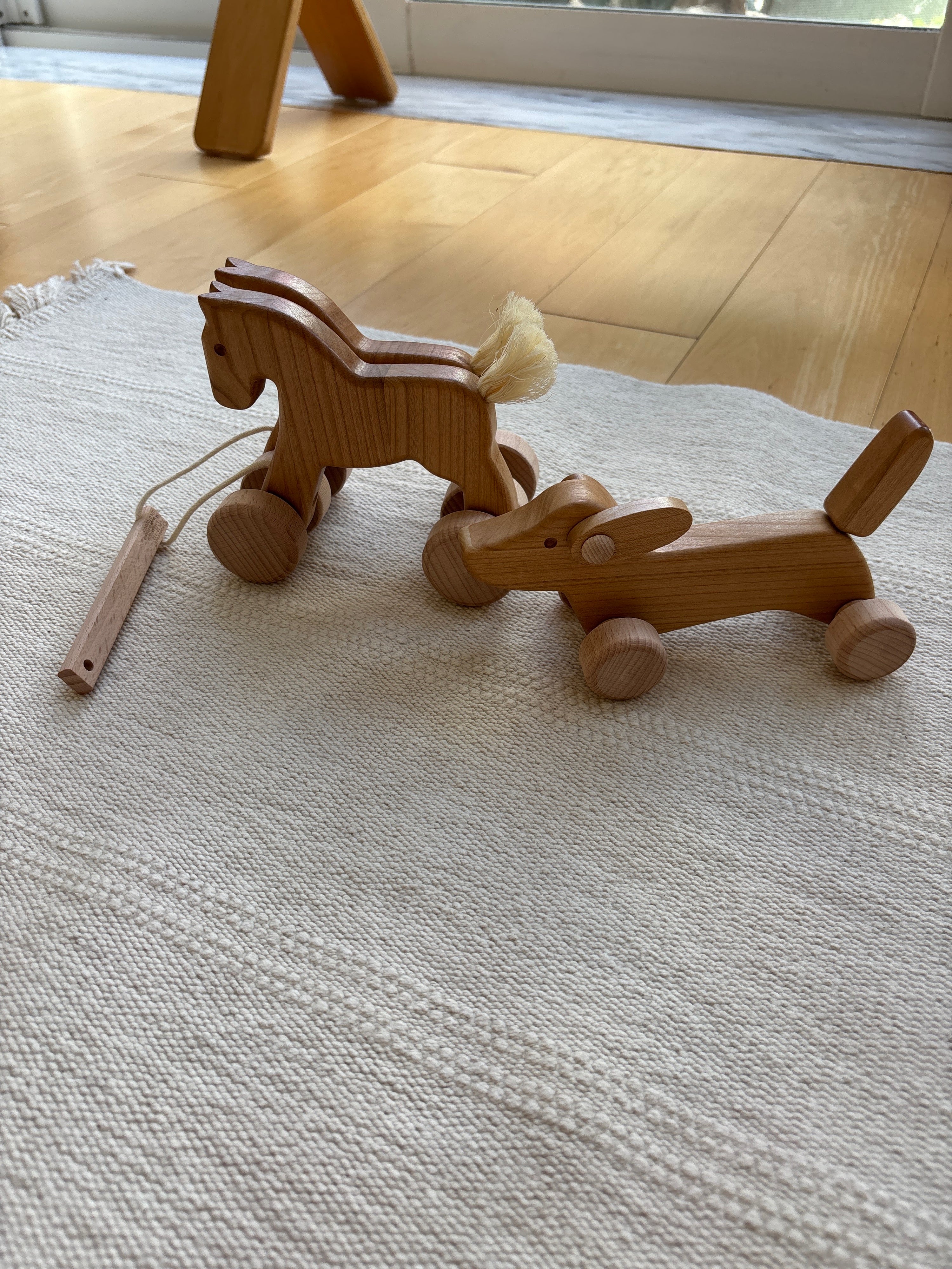 Wooden Push Dachshund Puppy