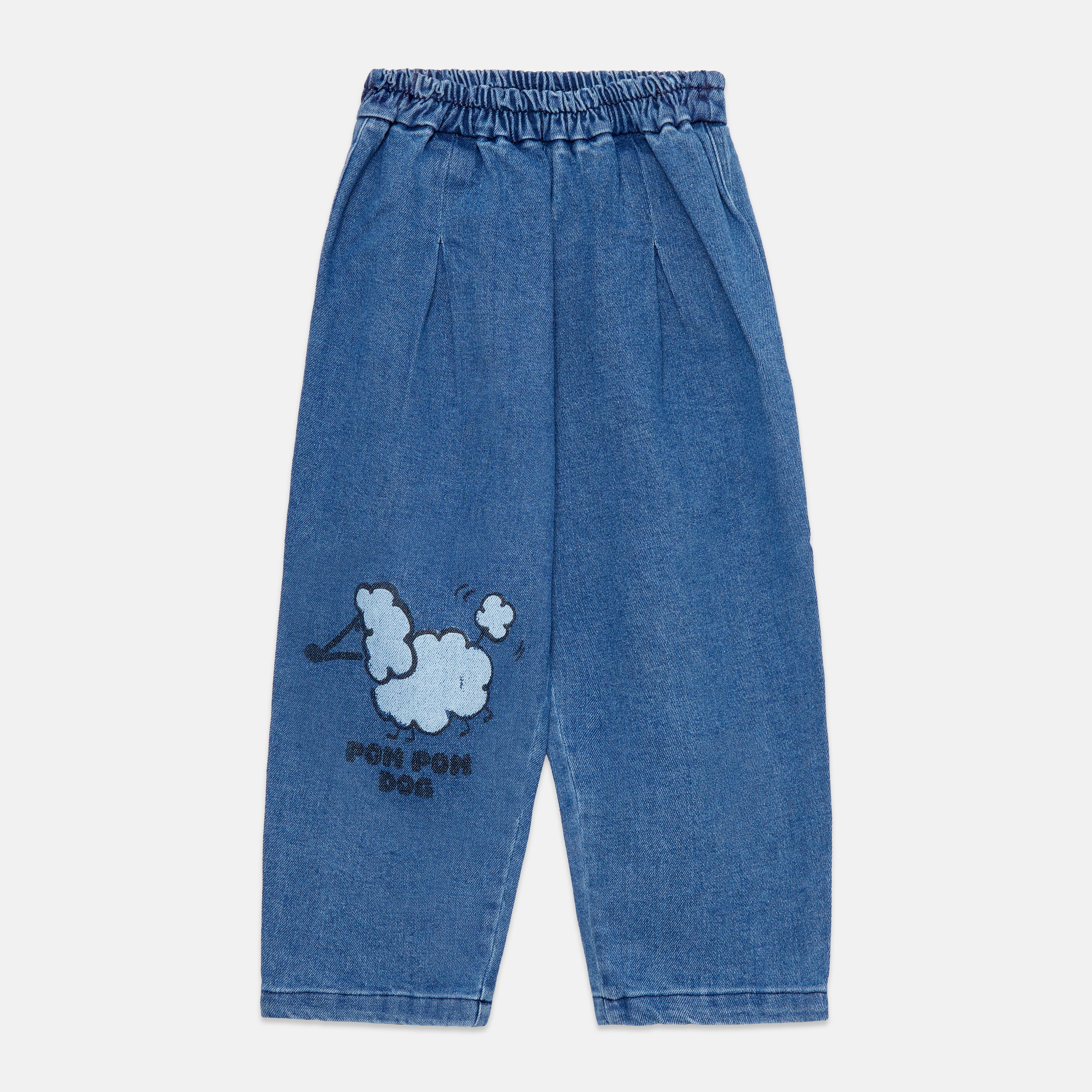 Pom Pom Dog Denim Pants Organic Cotton