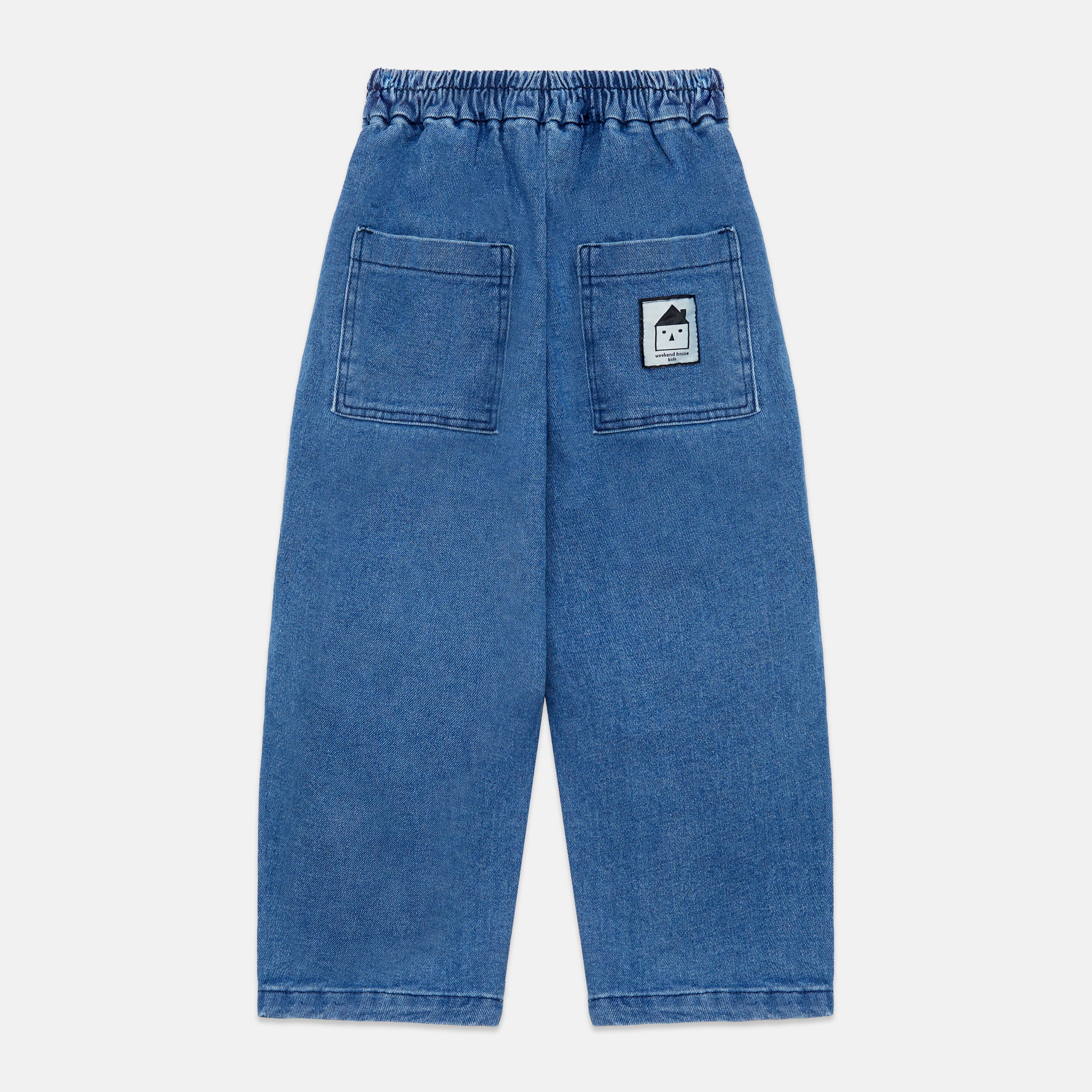 Pom Pom Dog Denim Pants Organic Cotton