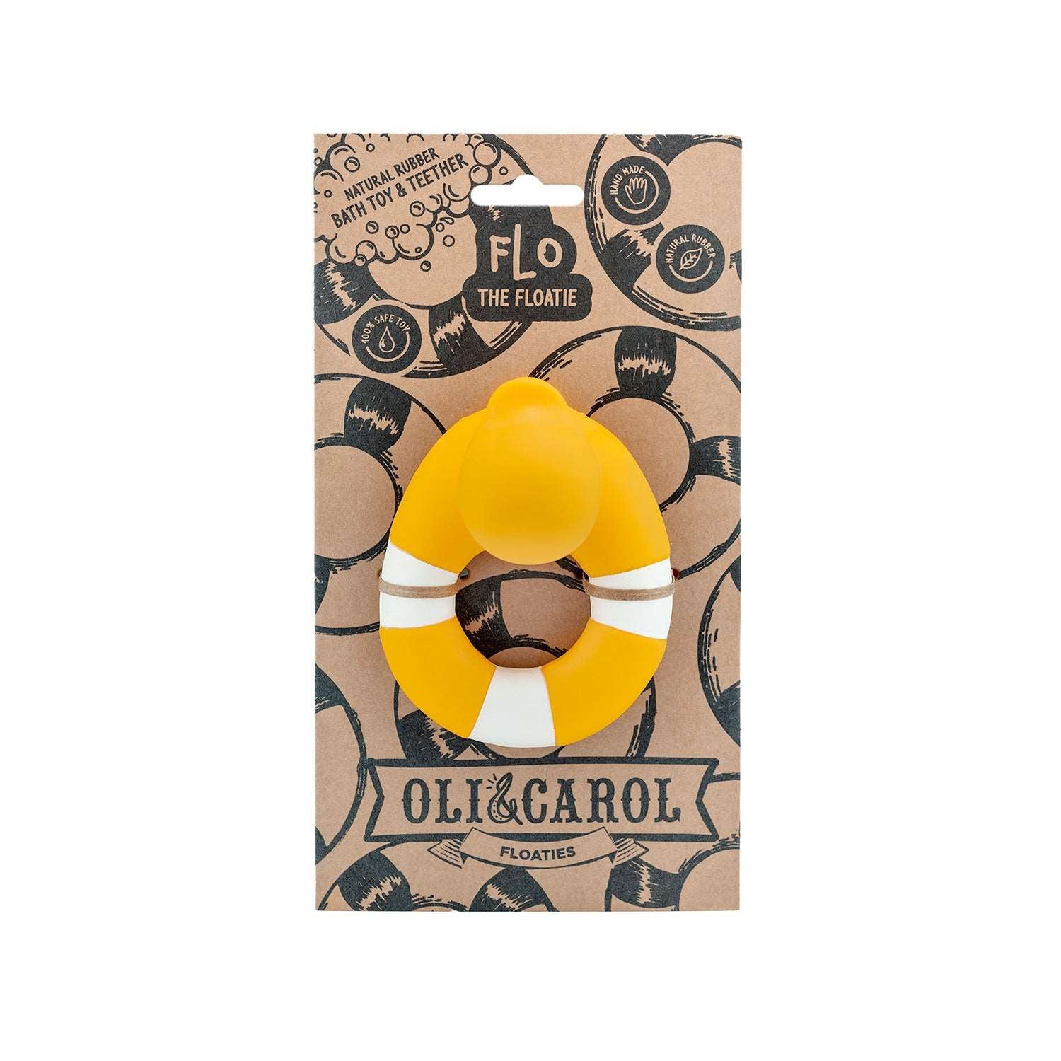 Flo the Floatie Yellow Natural Rubber Bath Toy