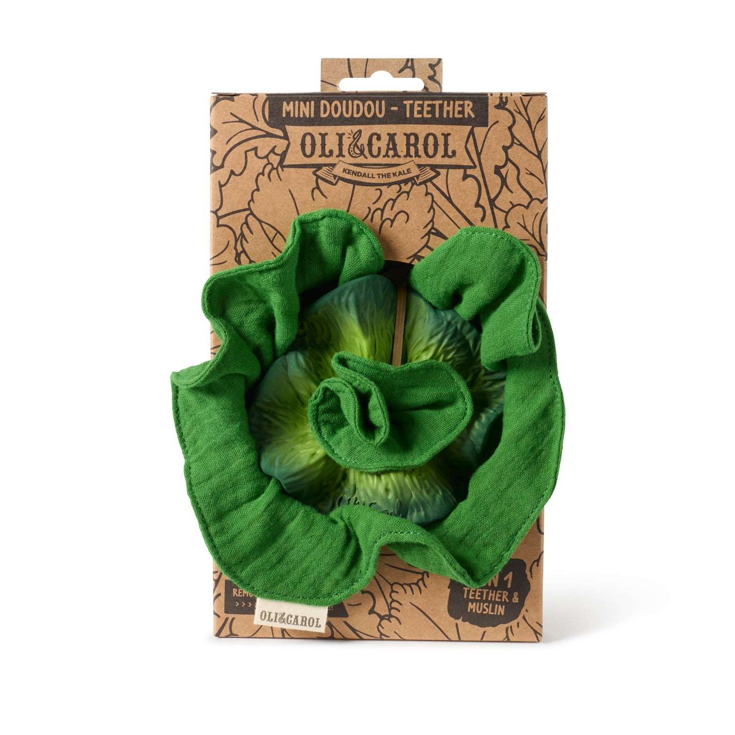 Mini Kale Natural Rubber Doudou-Teether