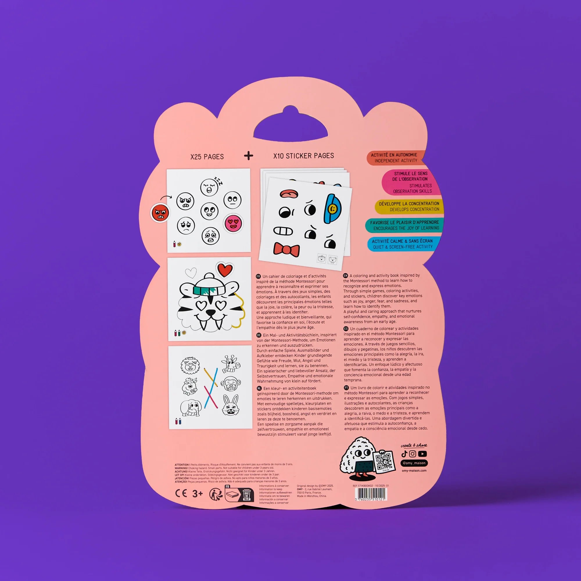 Montessori Stickers Book Emotions