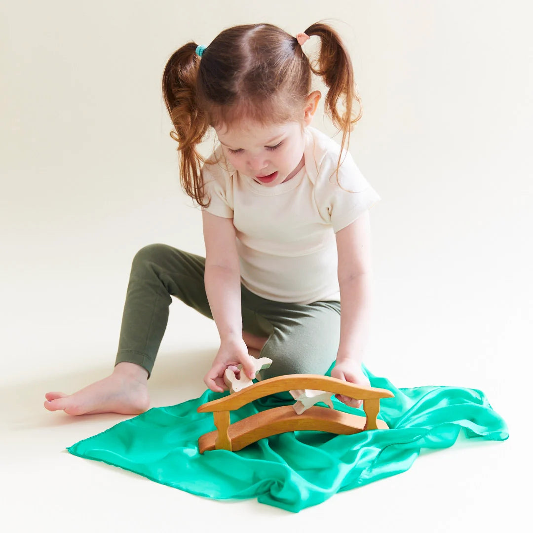 New Mini Solid Colour Green Playsilks
