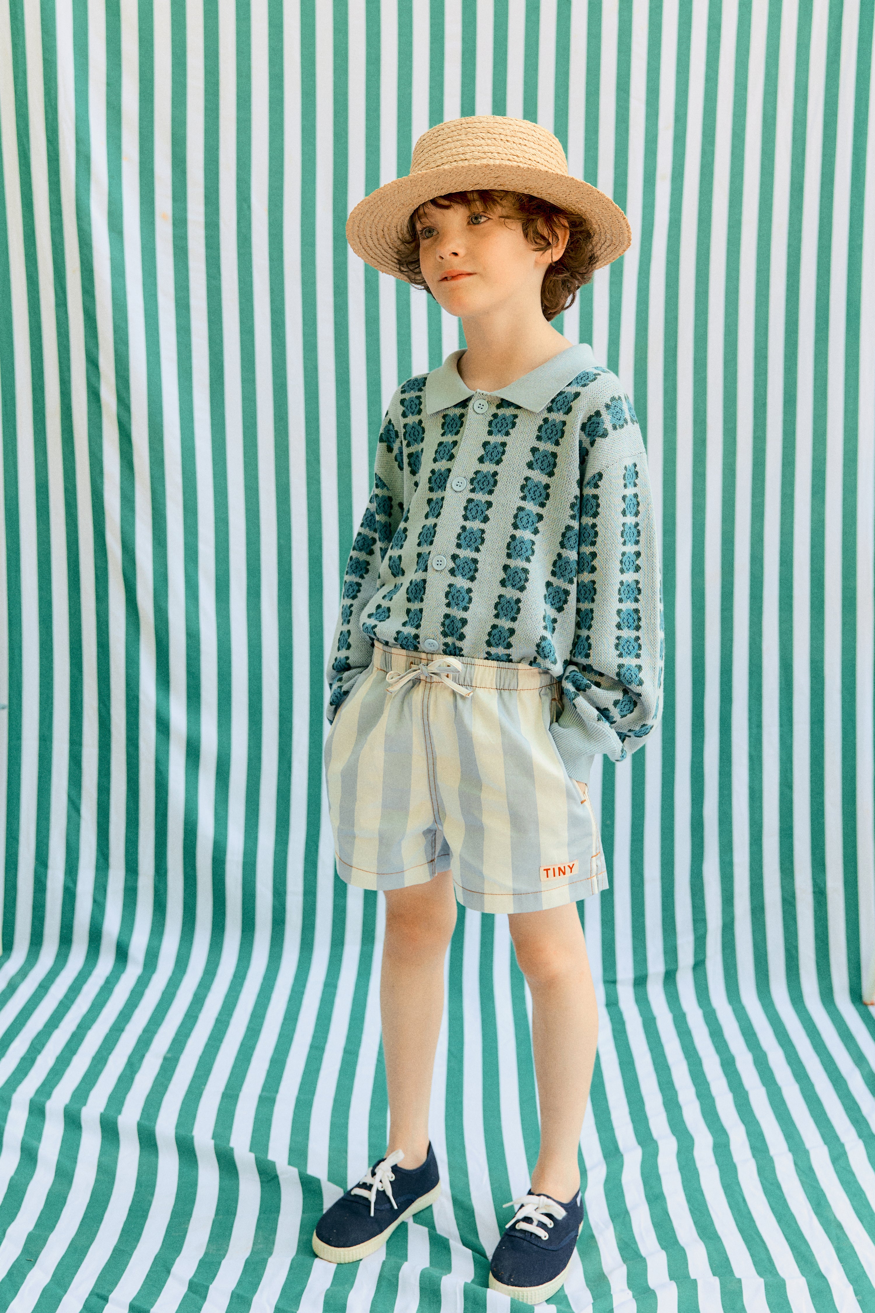 Stripes Twill Shorts Organic Cotton