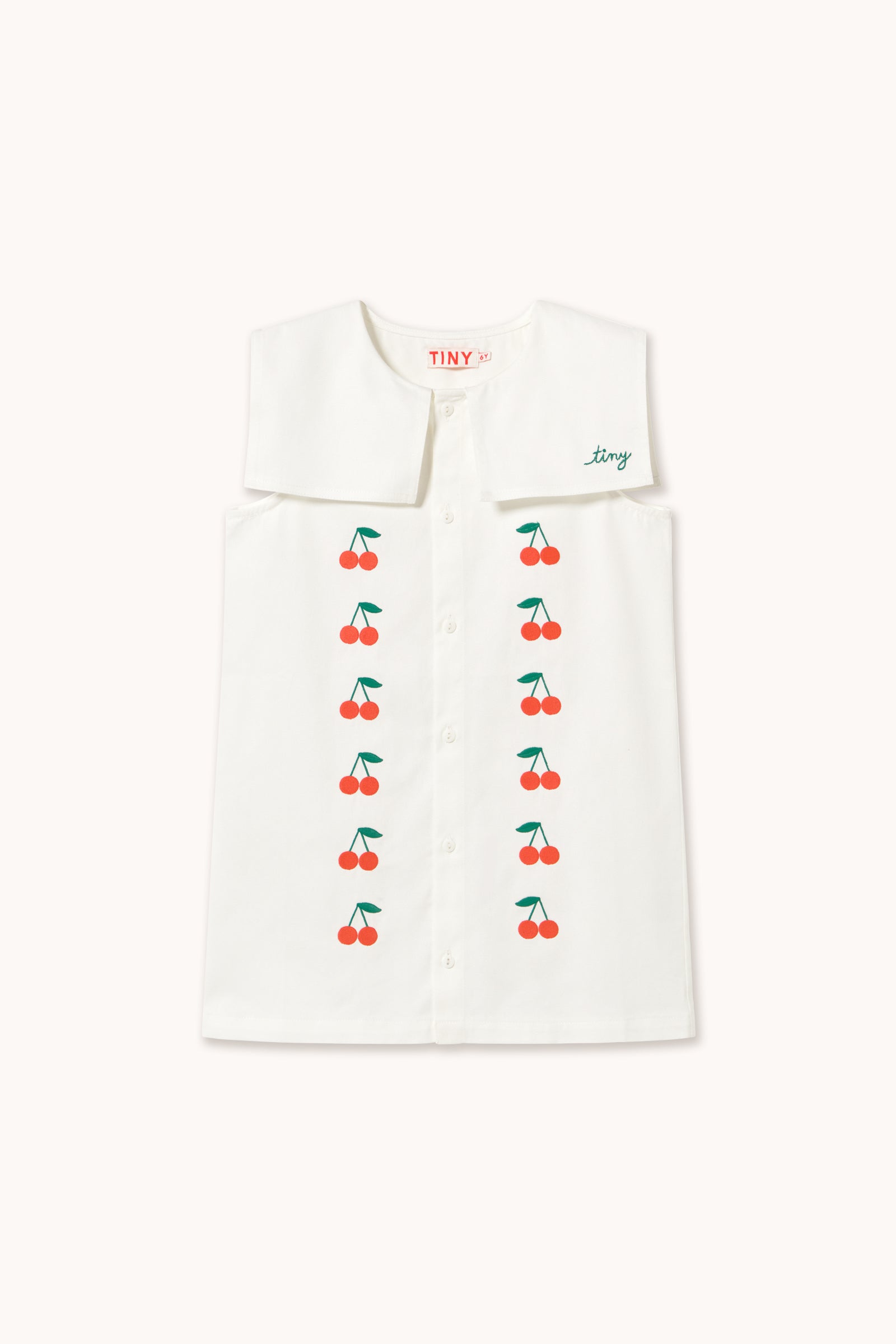 Mini Cherries Twill Dress Organic Cotton
