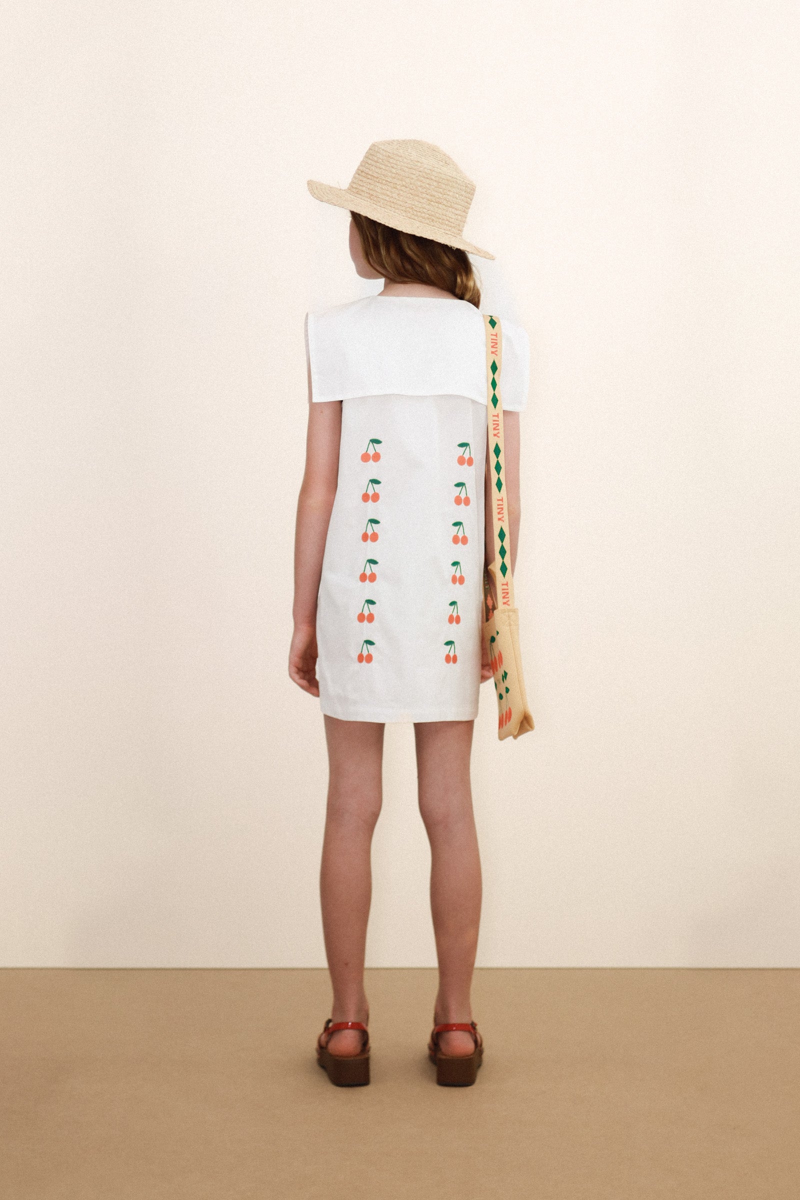 Mini Cherries Twill Dress Organic Cotton