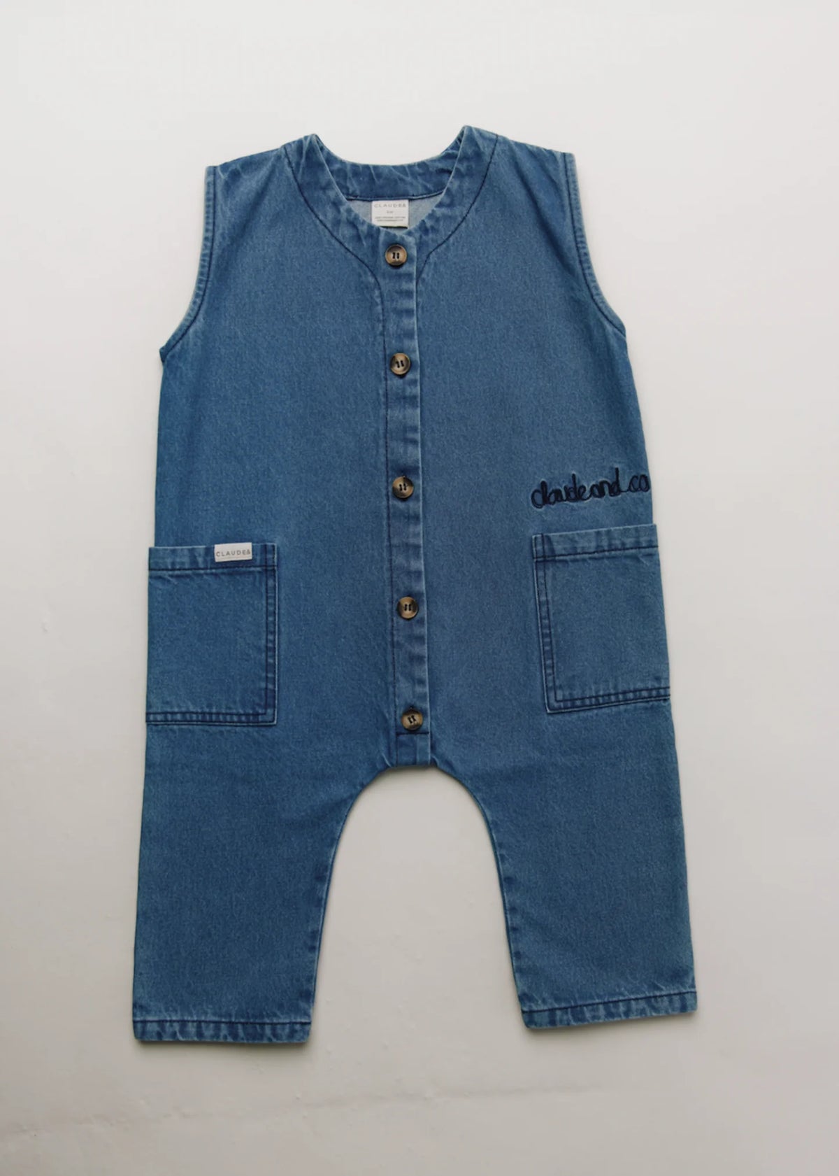Wren Denim Sleeveless Overall Organic Cotton