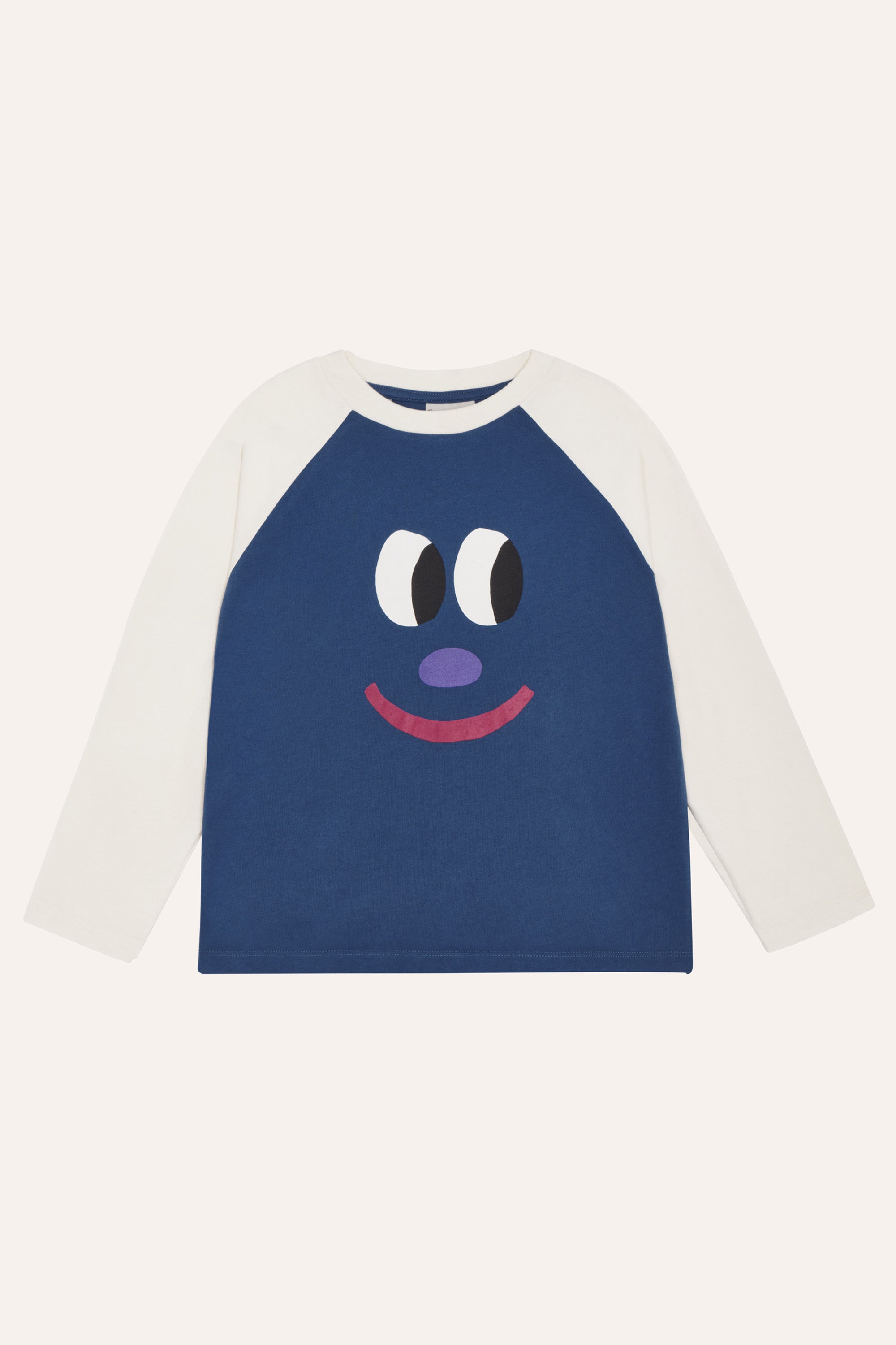 Smiling Face Color Block T-shirt Organic Cotton