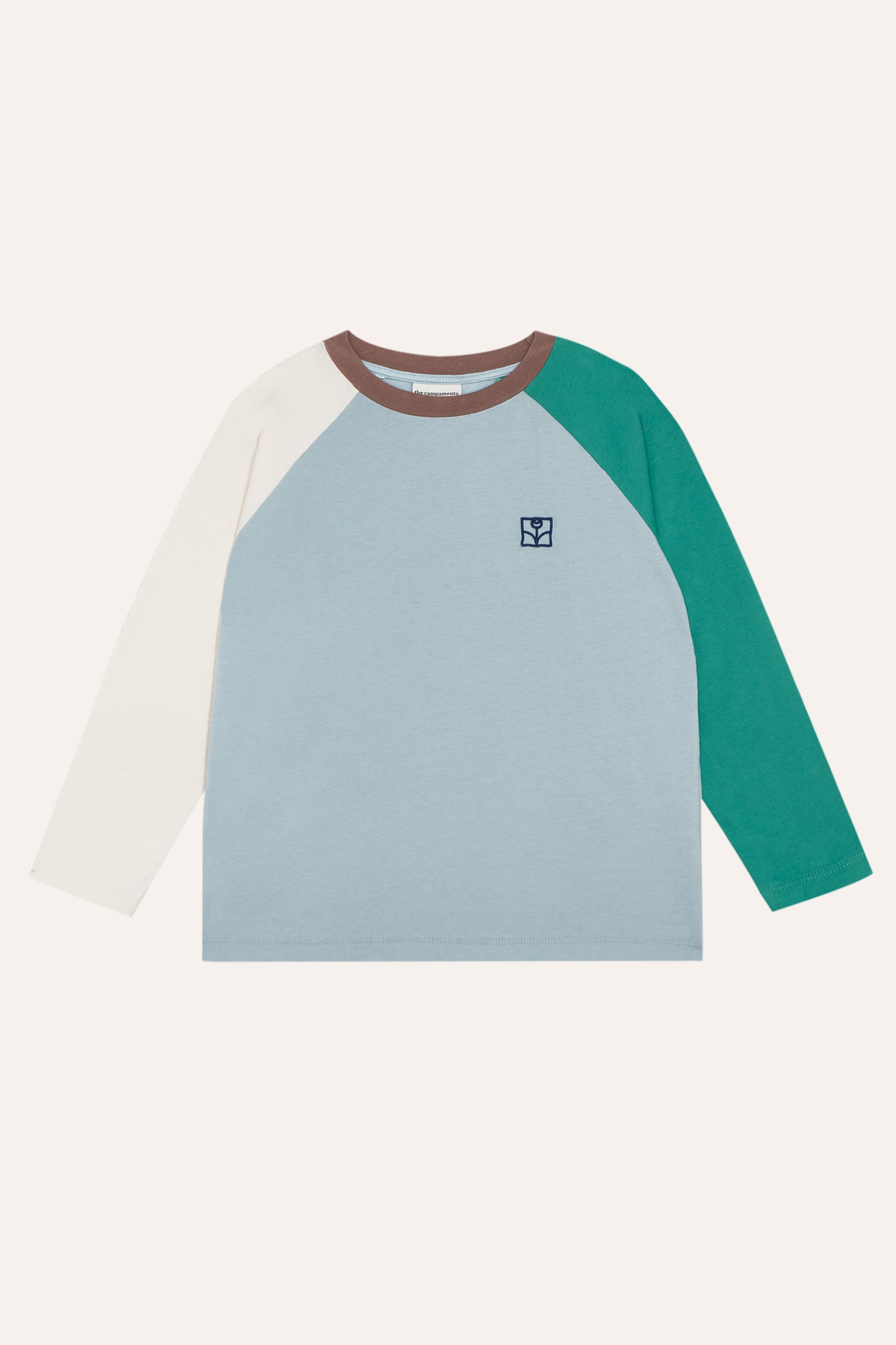 Light Blue Color Block T-shirt Organic Cotton