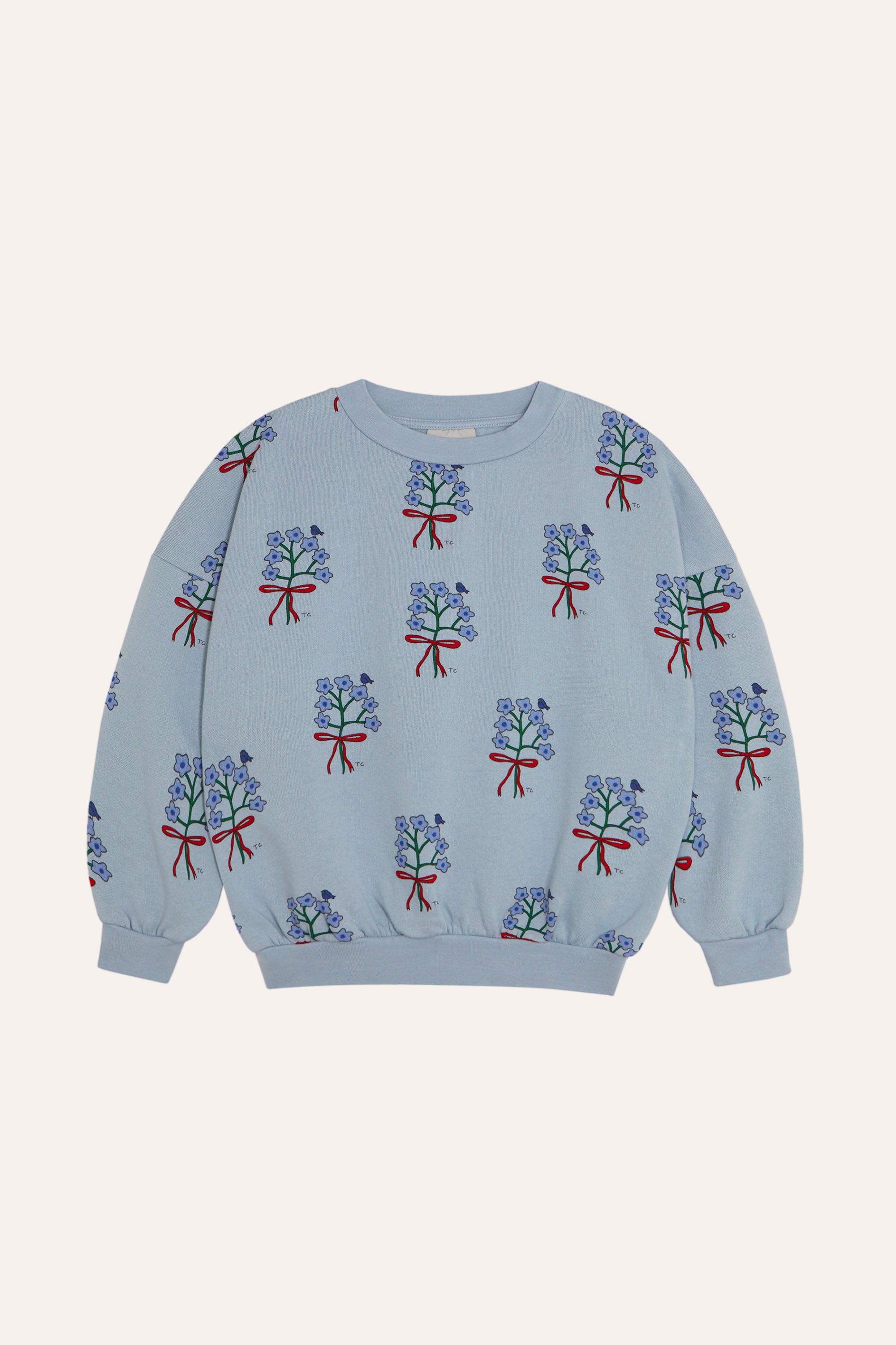 Bouquets Light Blue Sweatshirt Organic Cotton