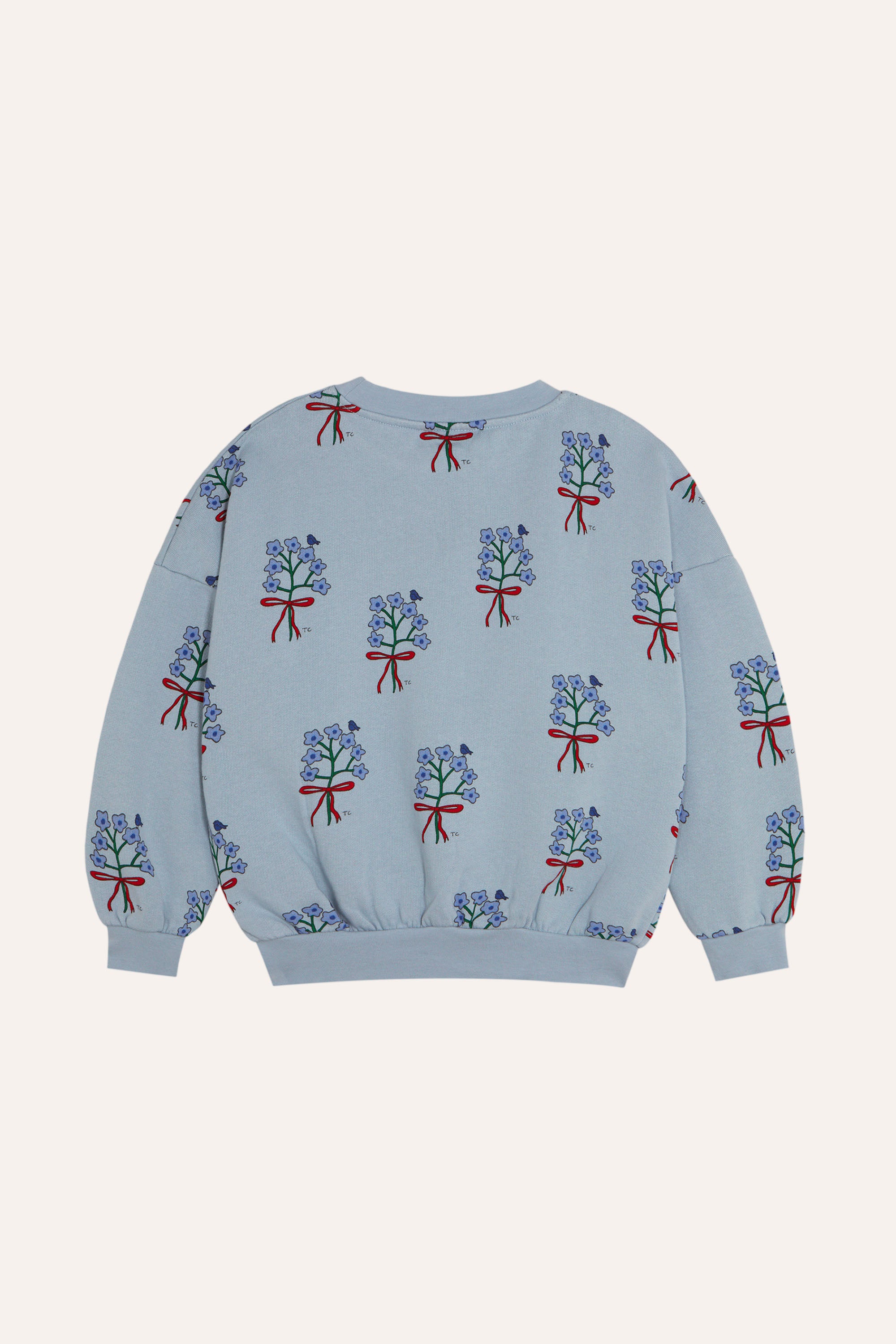 Bouquets Light Blue Sweatshirt Organic Cotton