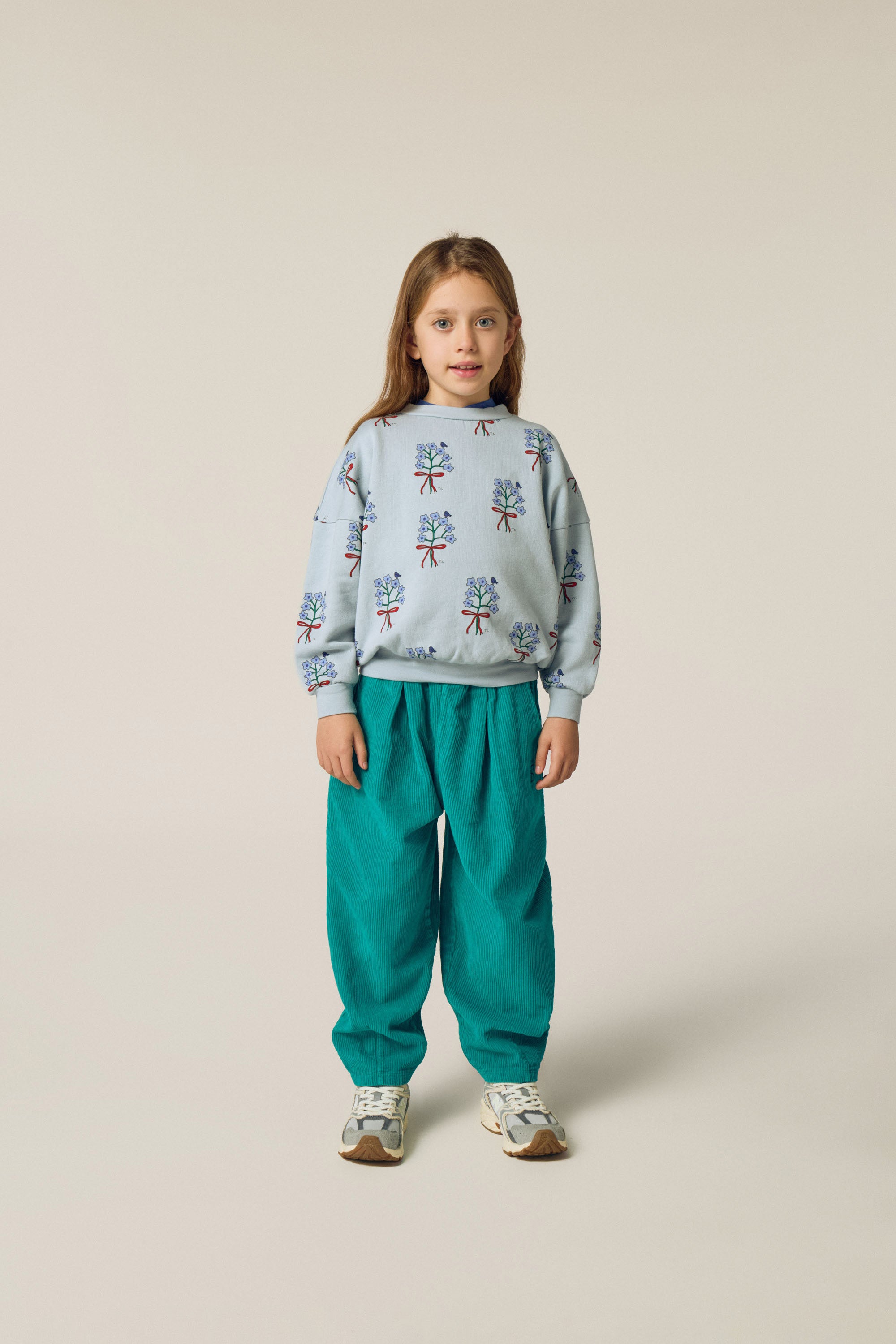 Bouquets Light Blue Sweatshirt Organic Cotton