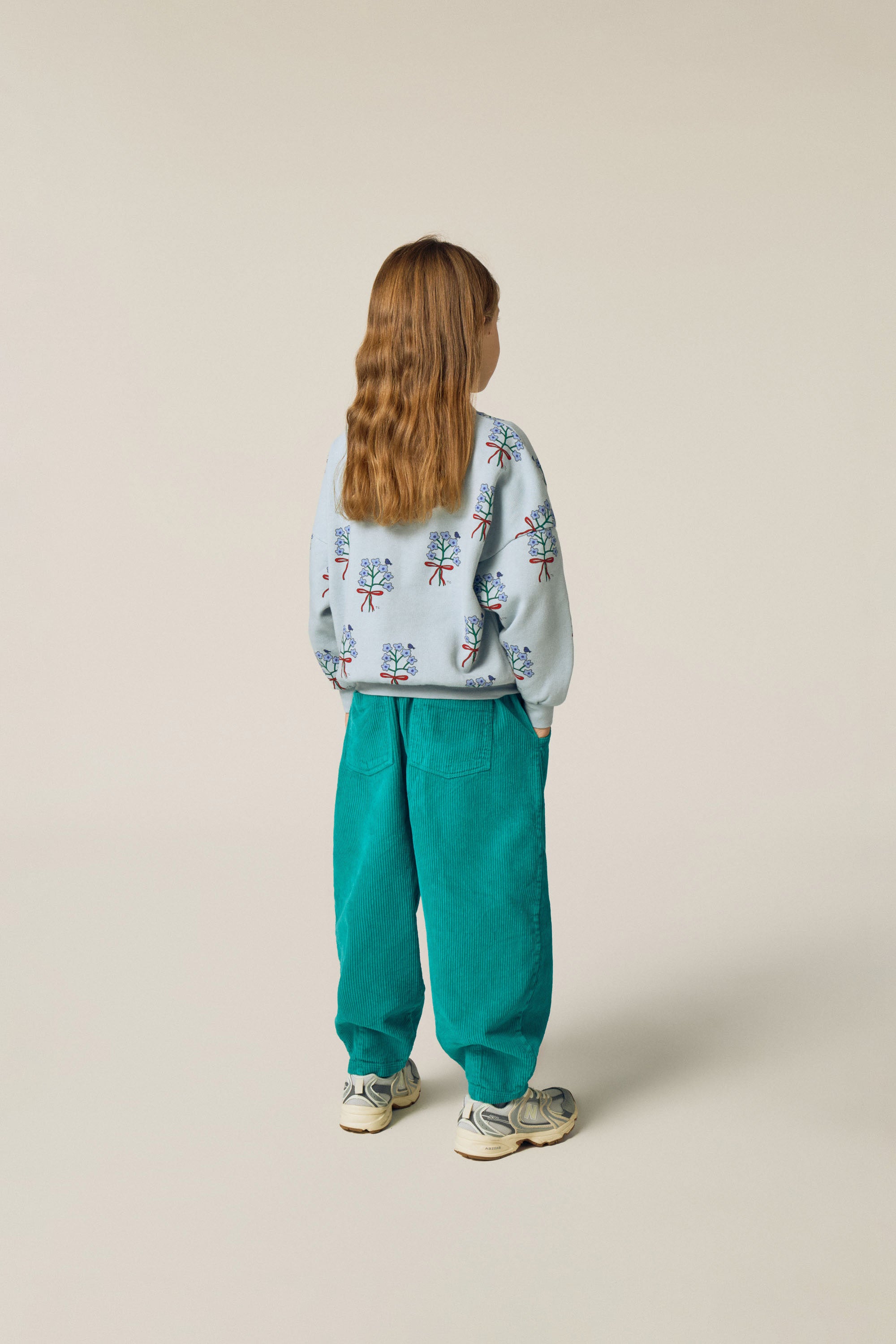 Bouquets Light Blue Sweatshirt Organic Cotton