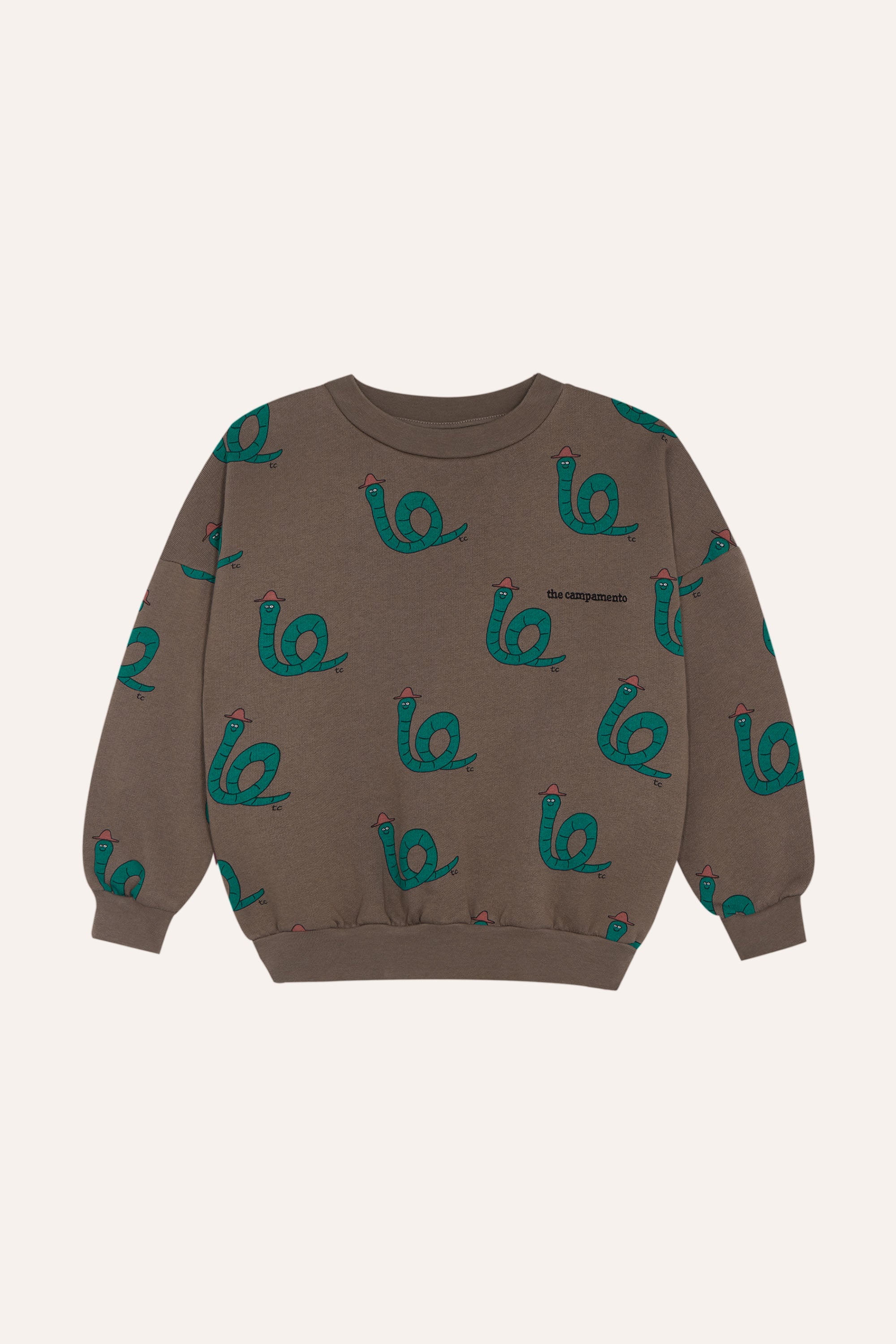 Snakes Brown Sweatshirt Organic Cotton