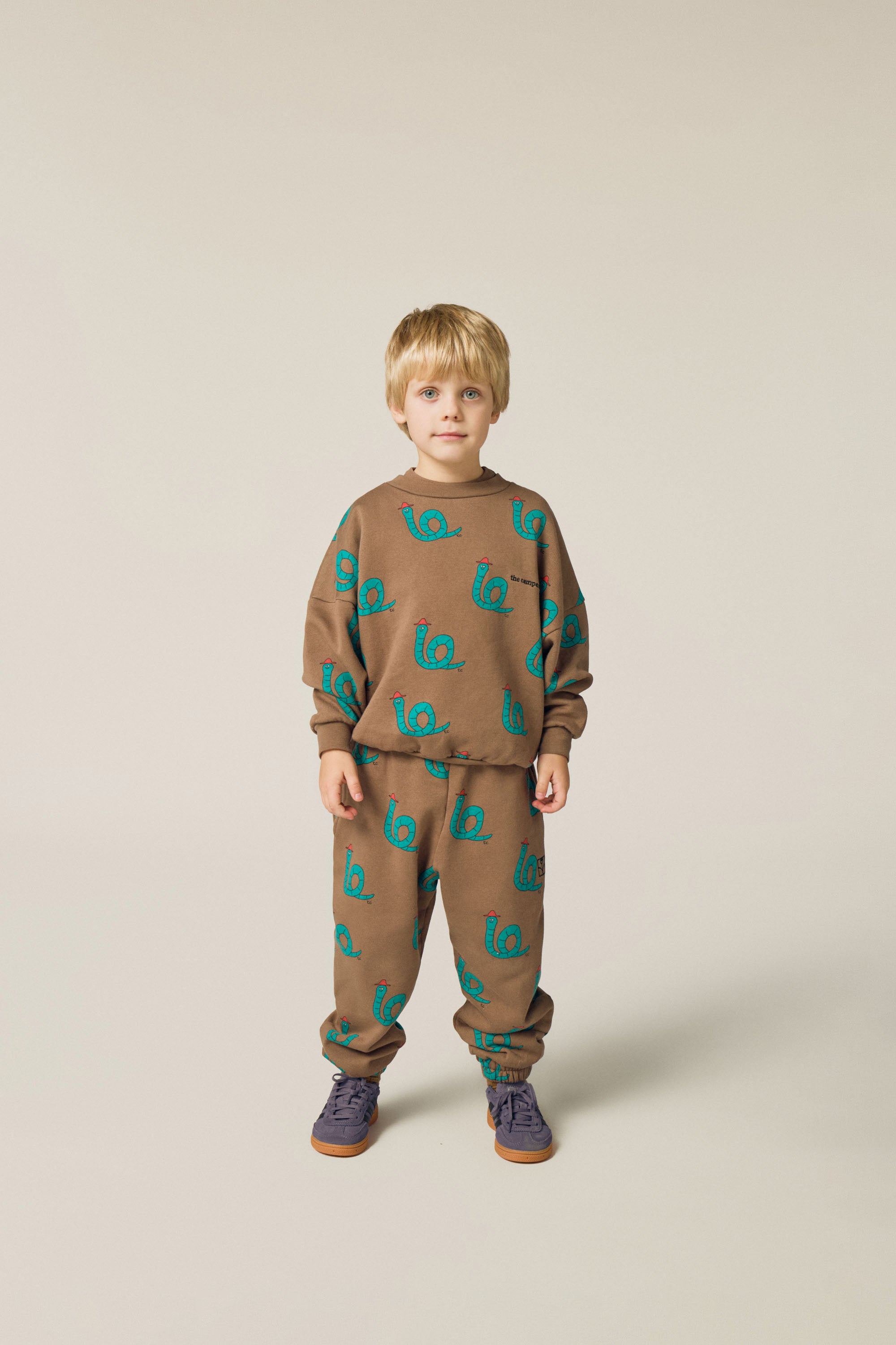 Snakes Brown Sweatshirt Organic Cotton