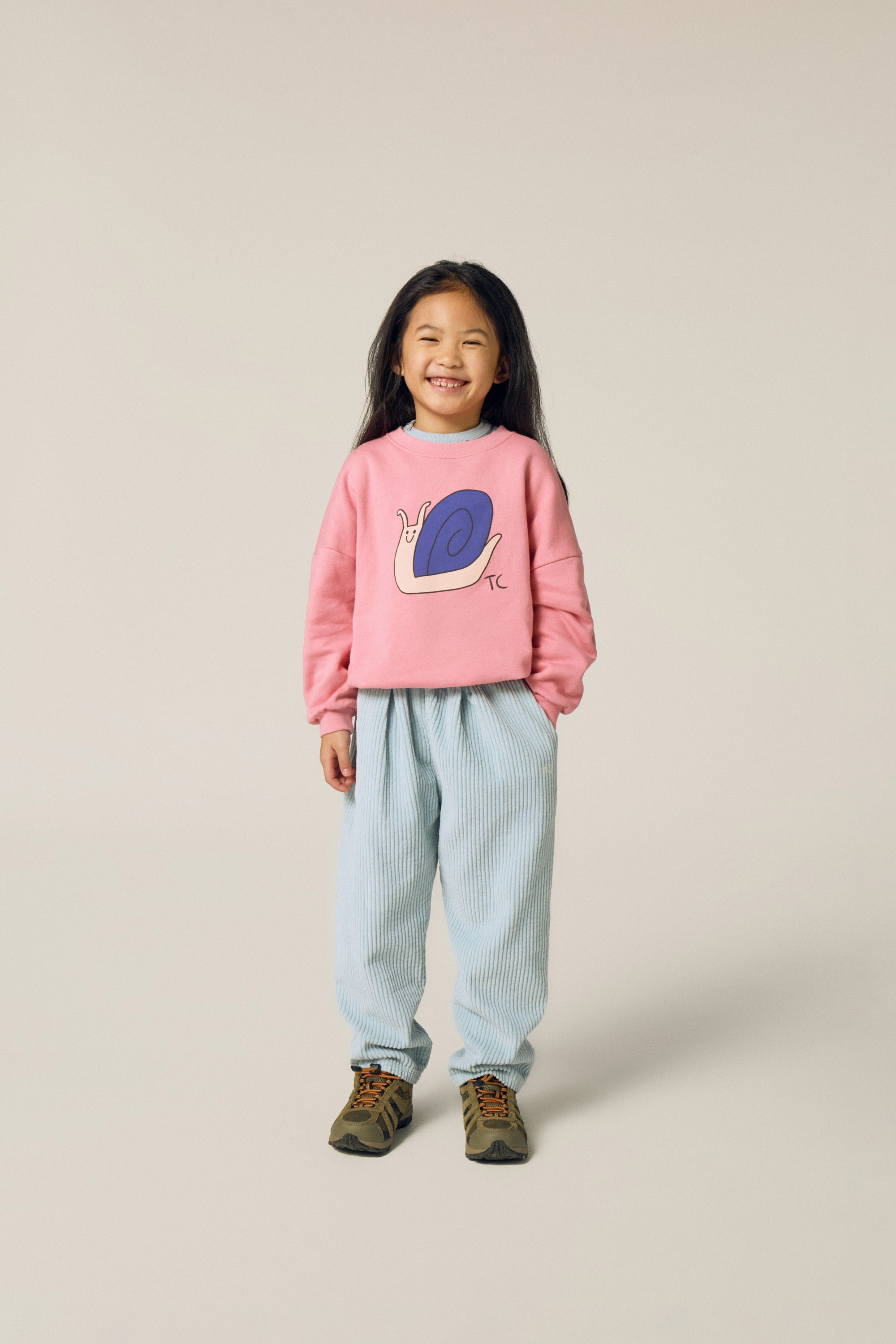 Snail Pink Sweatshirt Organic Cotton