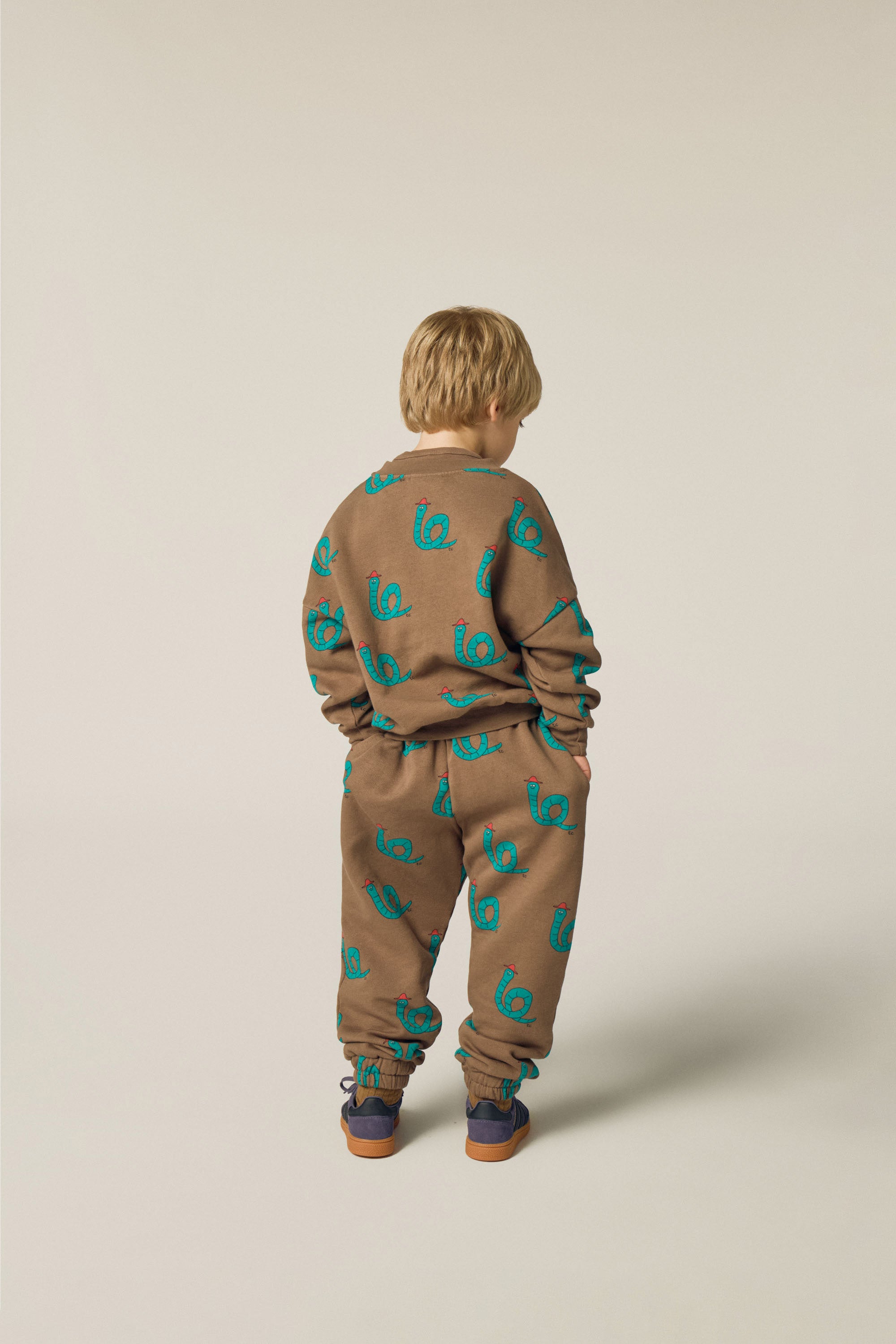 Snakes Brown Sweatshirt Organic Cotton