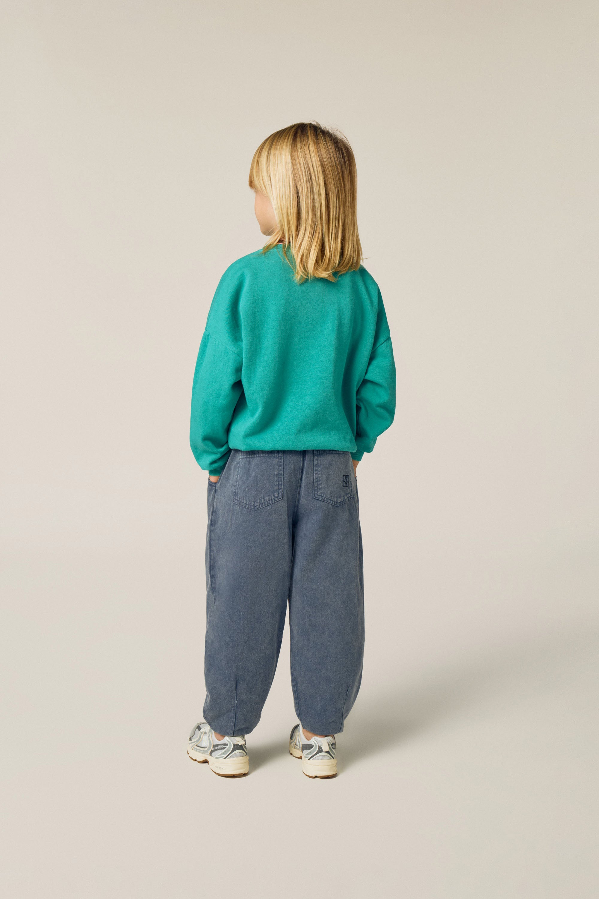Smiling Face Green Sweatshirt Organic Cotton