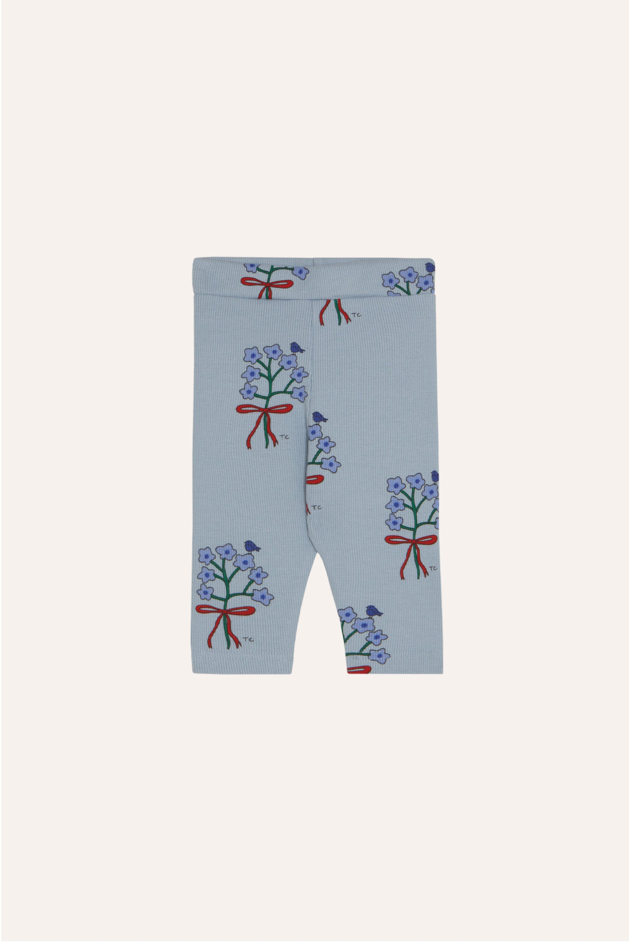 Bouquets Light Blue Baby Leggings Organic Cotton
