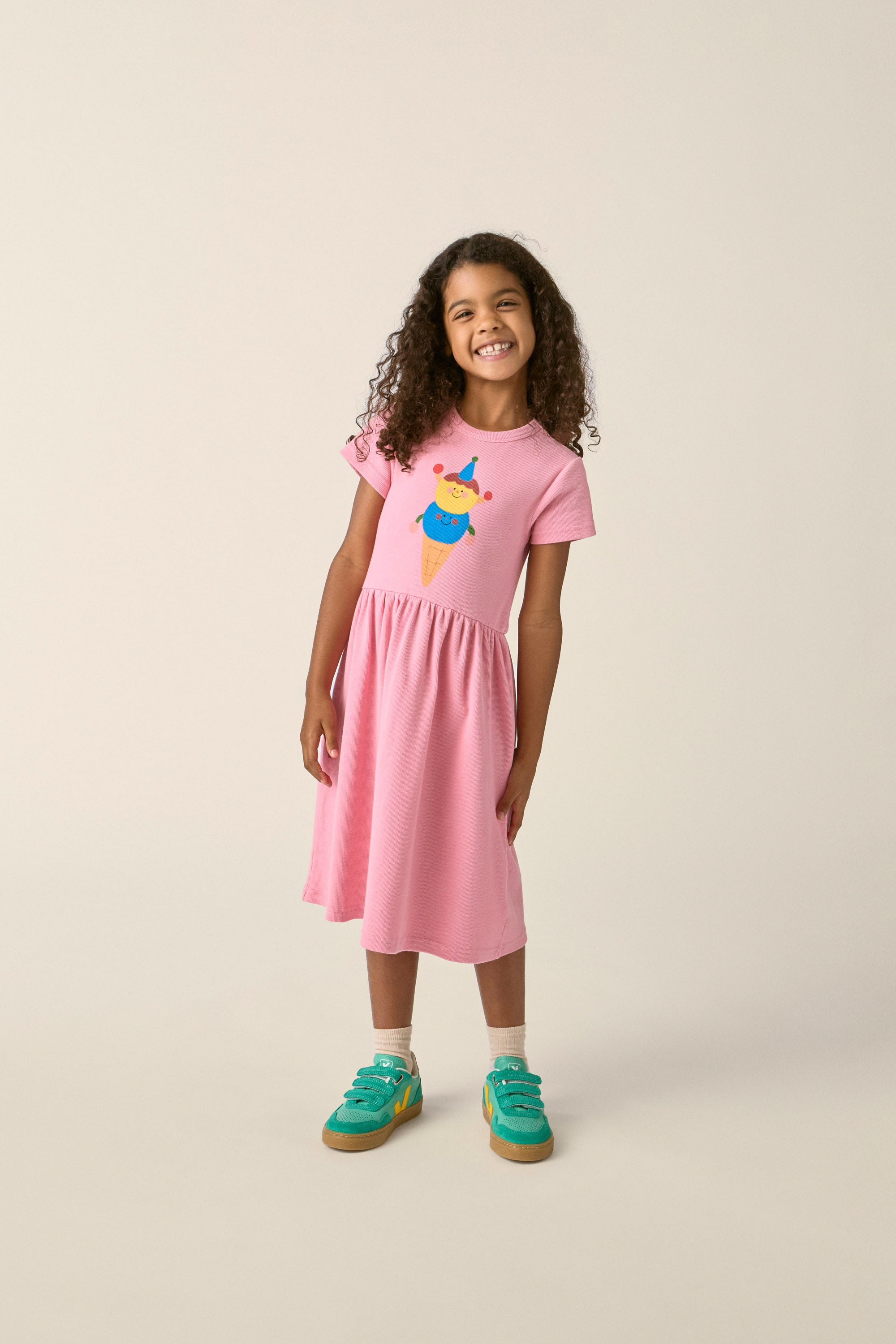 Happy Ice Cream Dress Organic Cotton 3 years