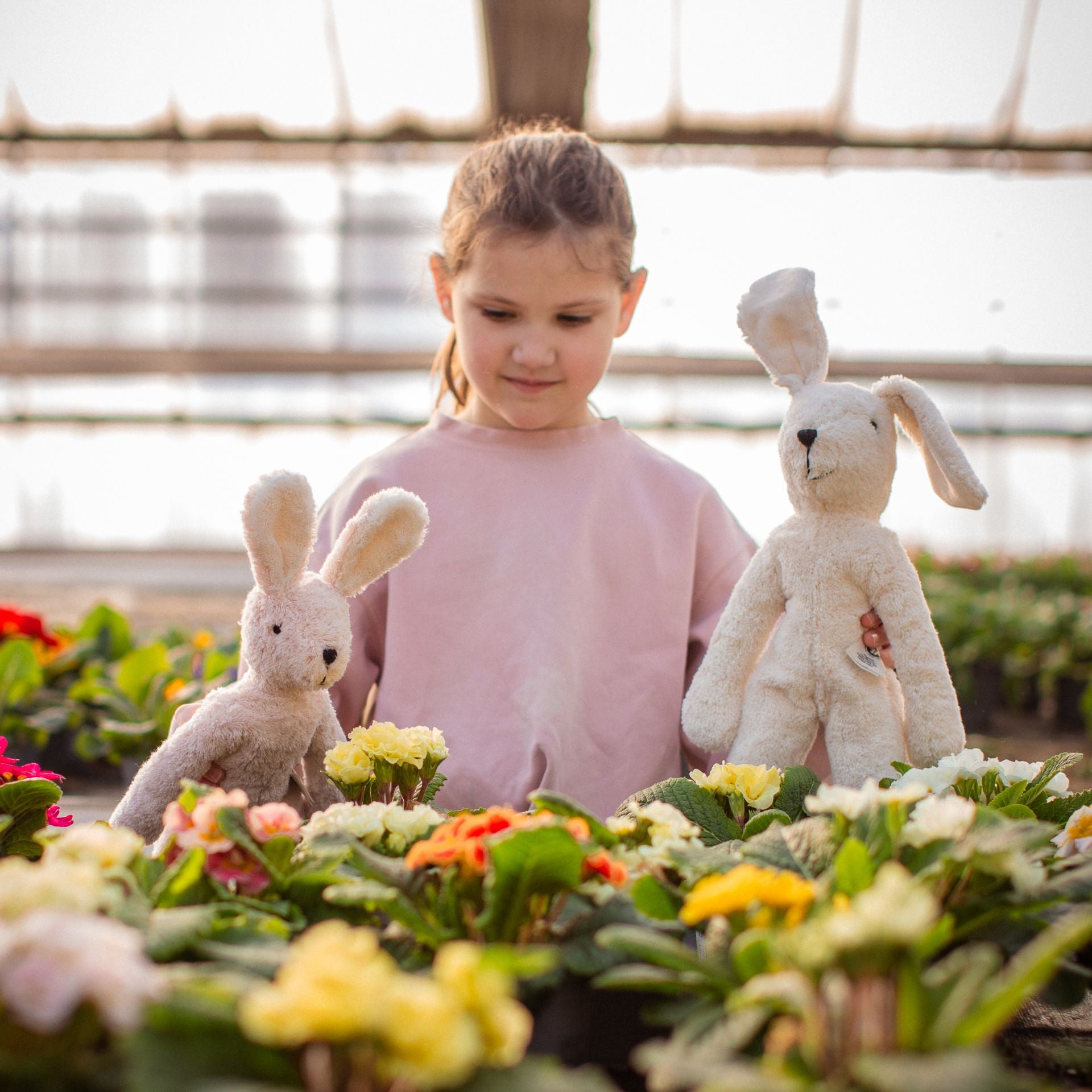 Small Floppy Animal Rabbit Pink Organic Cotton