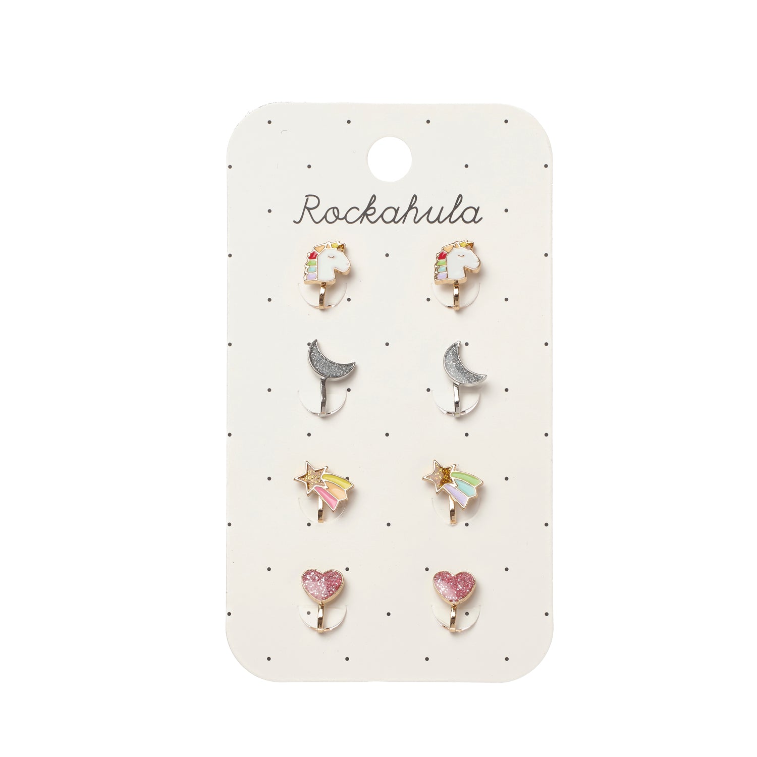 Rainbow Unicorn Clip on Earrings