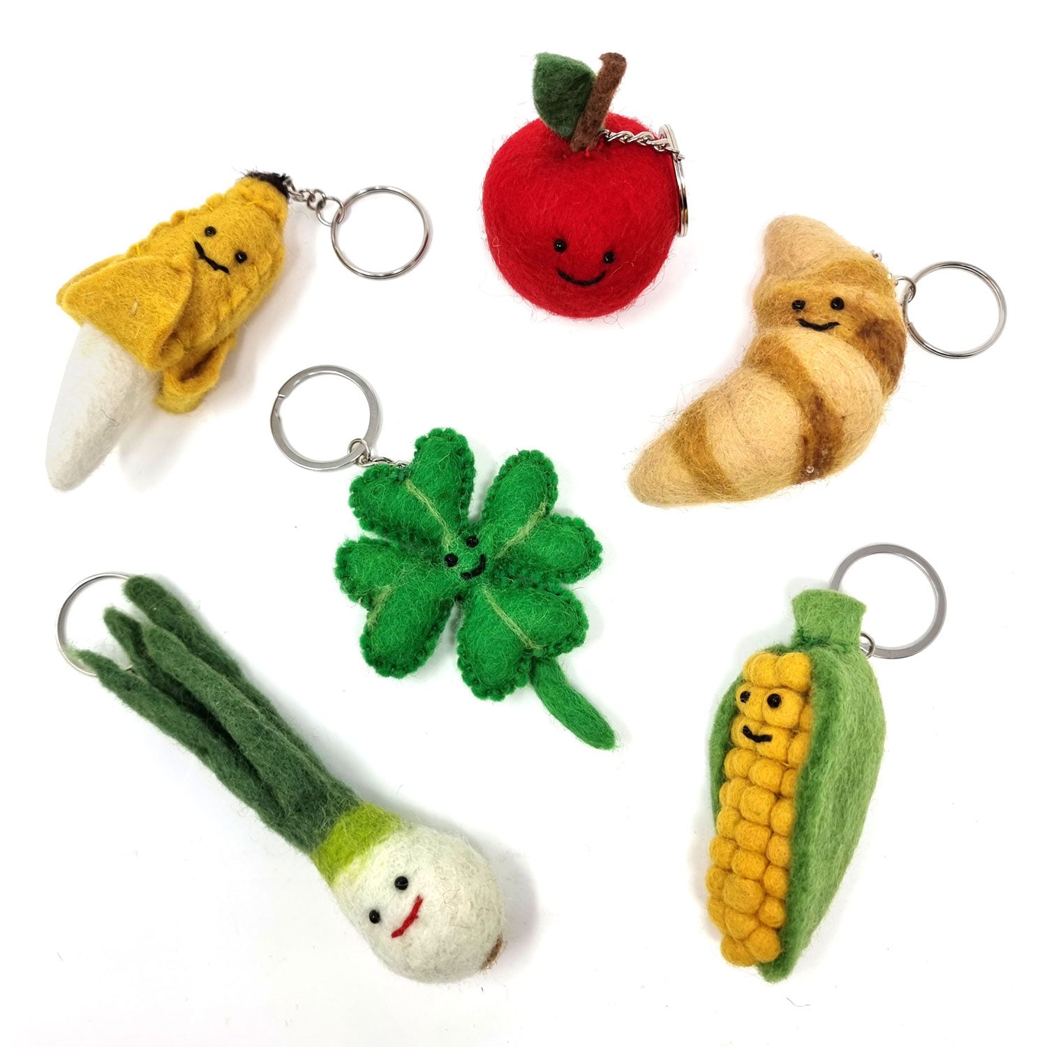 Red Apple Felt Keychain image 2