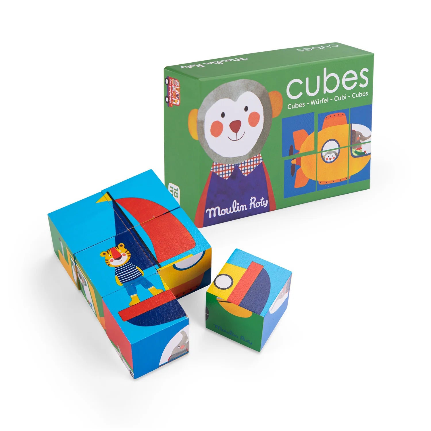 Popipop 6 Wood Cube Puzzle image 1