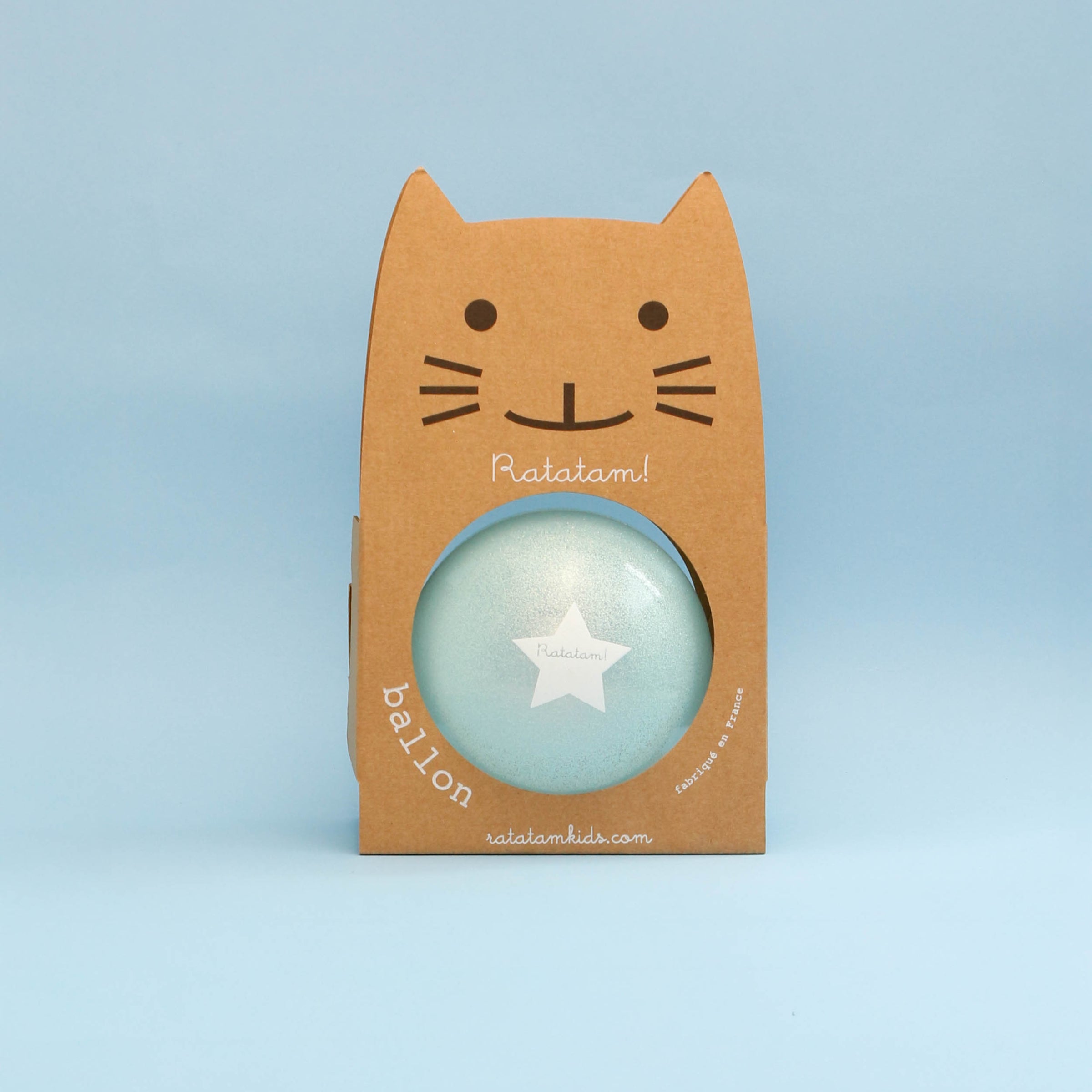 Glitter Light Blue Cat Balloon Ball | 15cm image 0