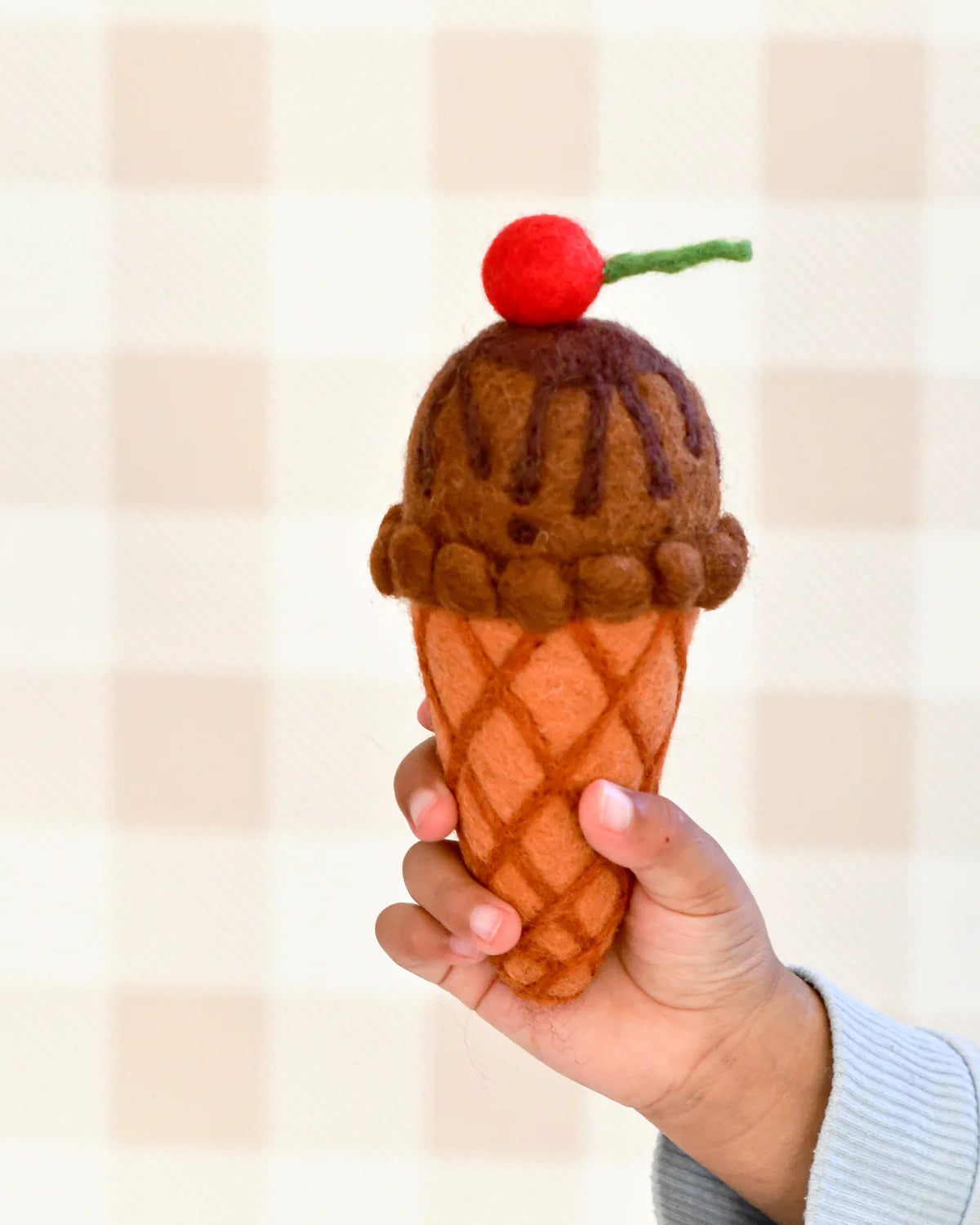 Felt Double Chocolate Ice Cream with Cherry image 1