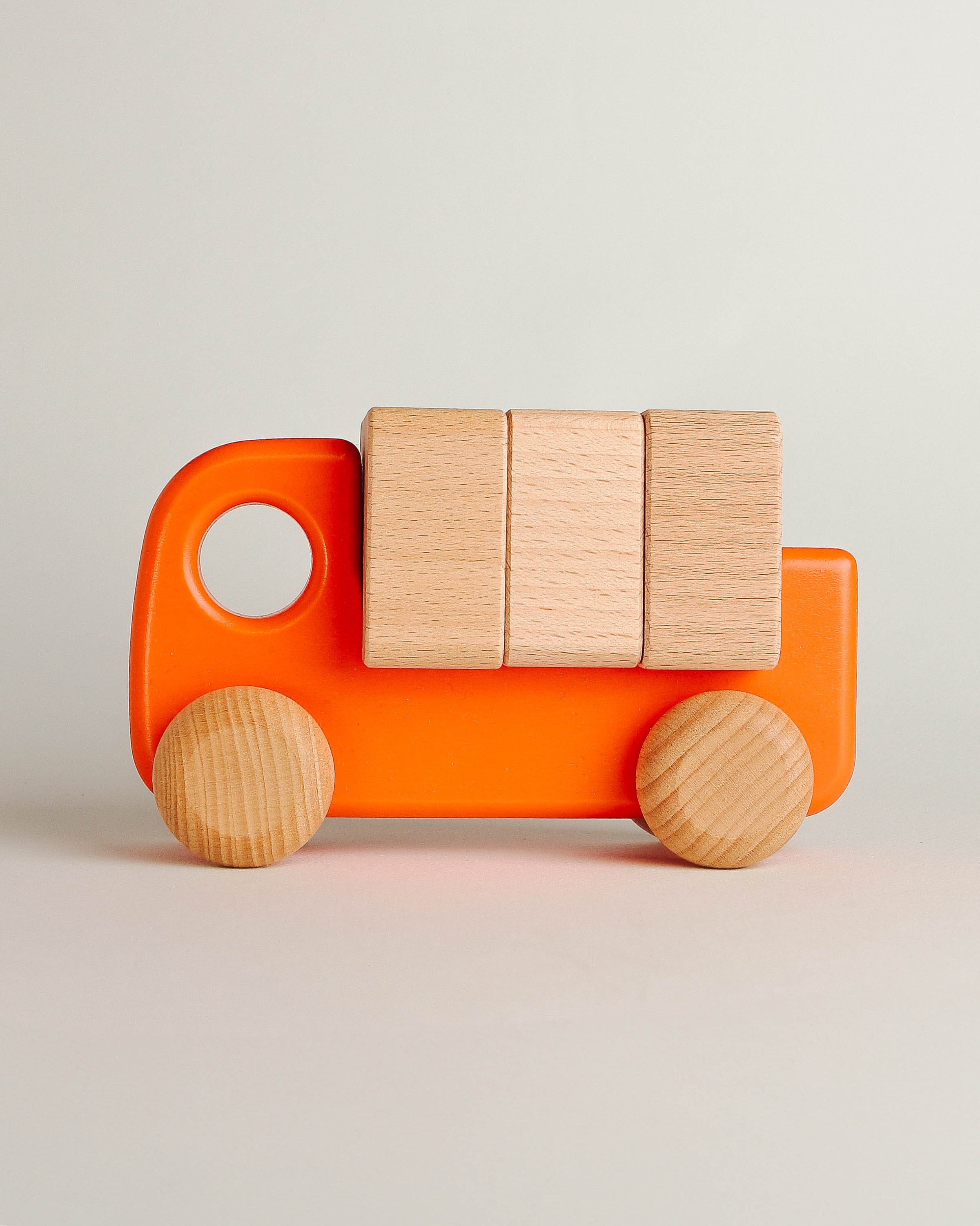 Orange Truck with Blocks | Wooden Toys image 0
