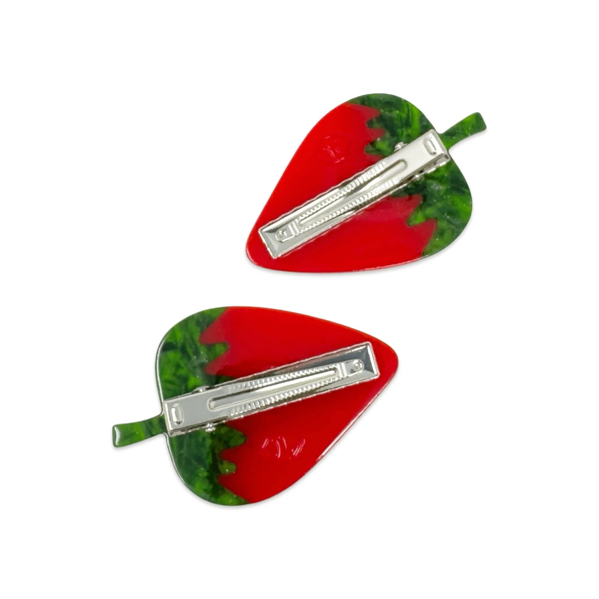 Strawberry Alligator Hair Clip Set image 2