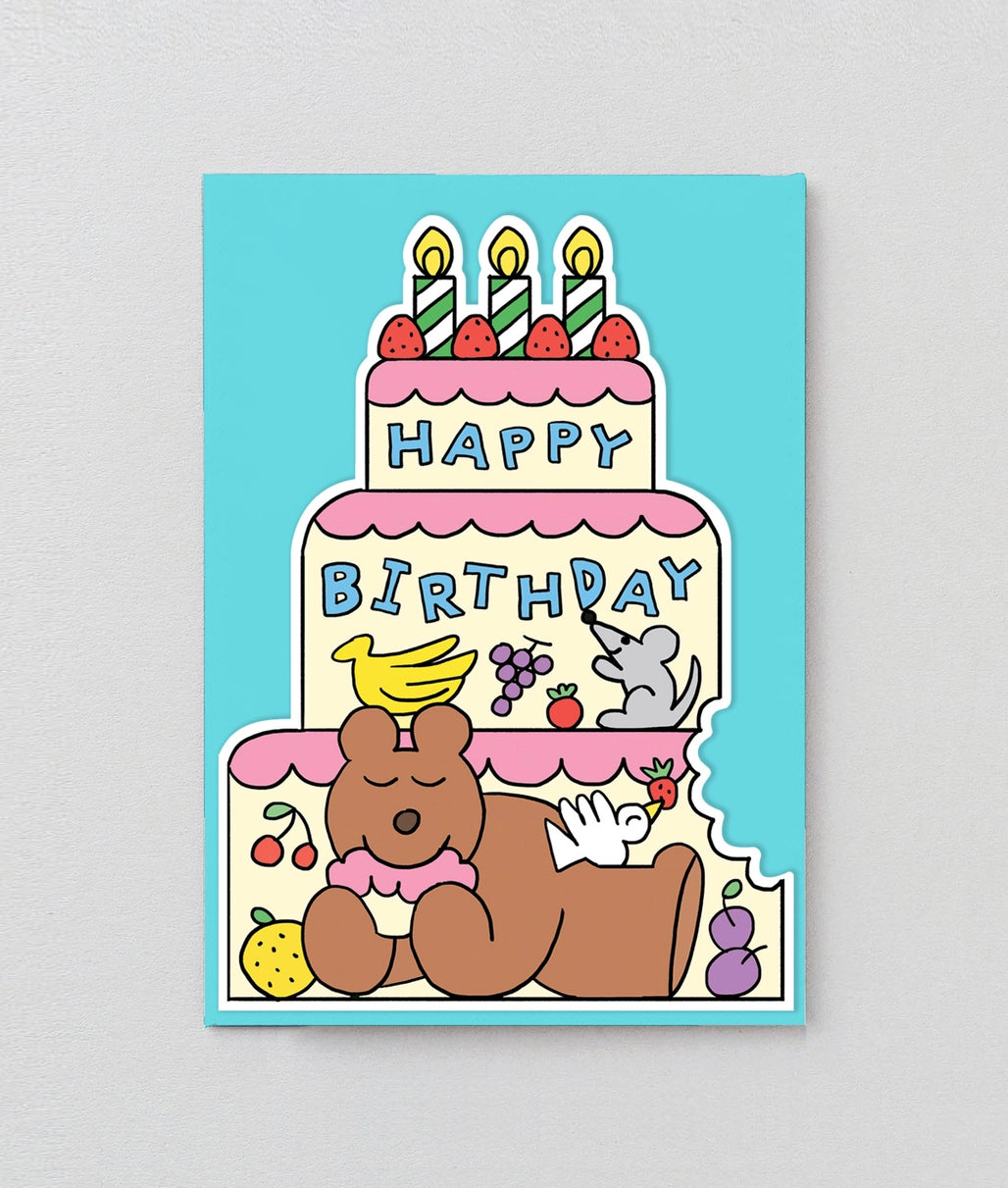 Birthday Cake Bear Shaped Card image 1