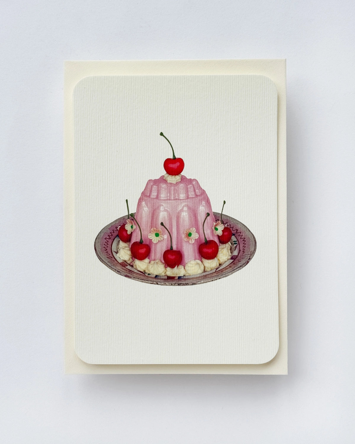 Rose Petal Cream Blancmange Greeting Card image 1
