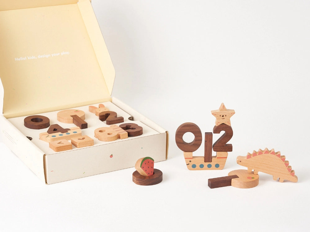 Wooden Numbers Play Block Set image 1