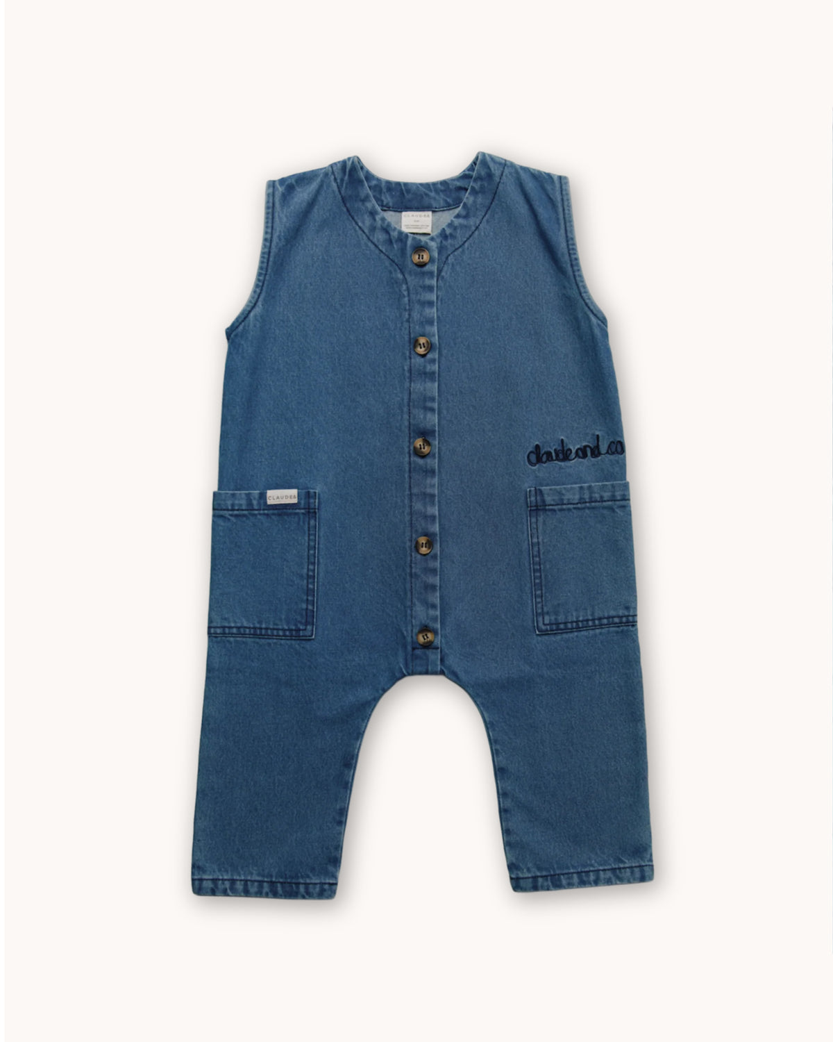 Wren Denim Sleeveless Overall Organic Cotton