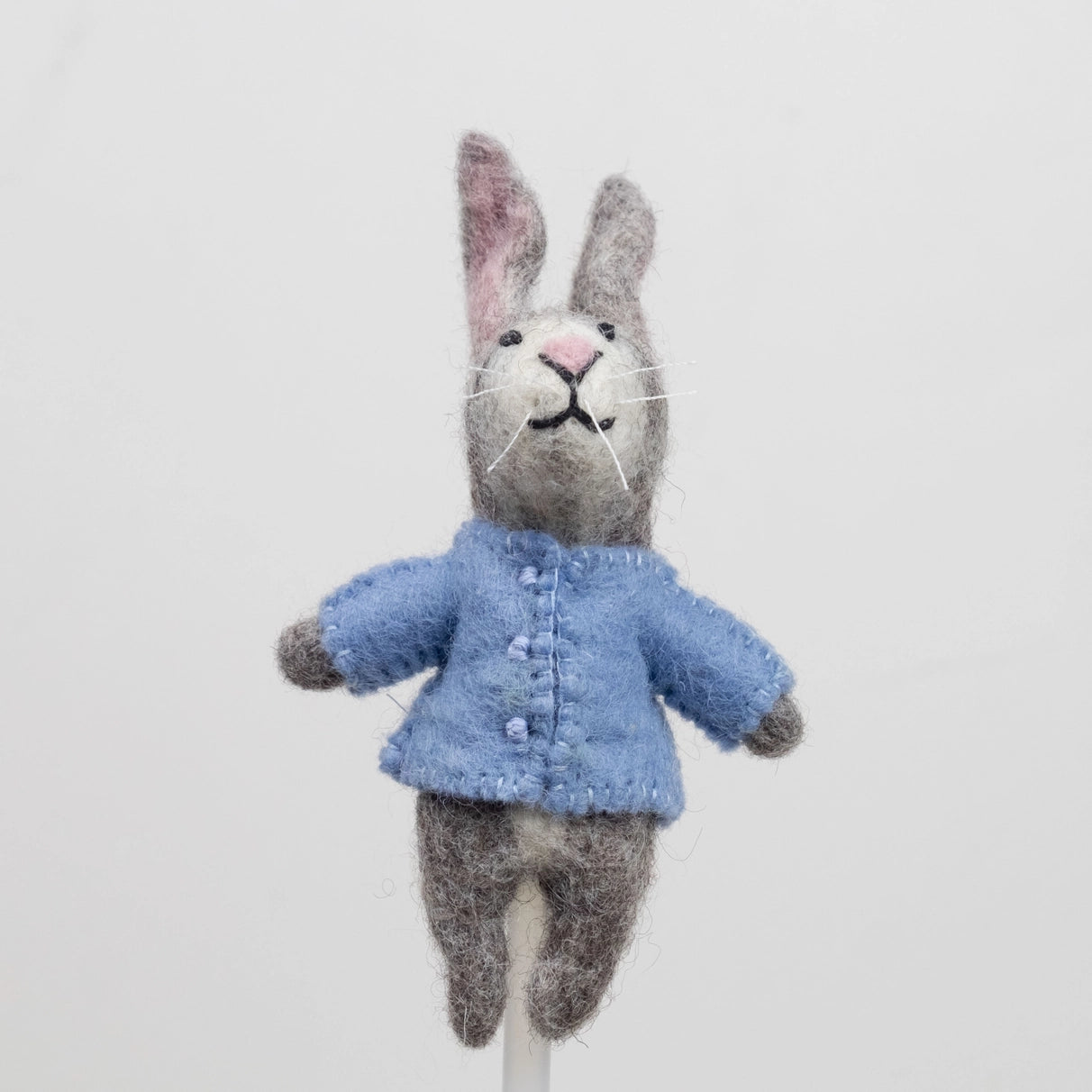 Bunny in Blue Jacket Finger Puppet image 0