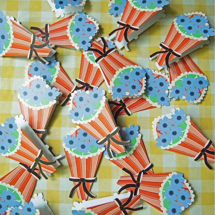 Flower Bouquet Die Cut Card